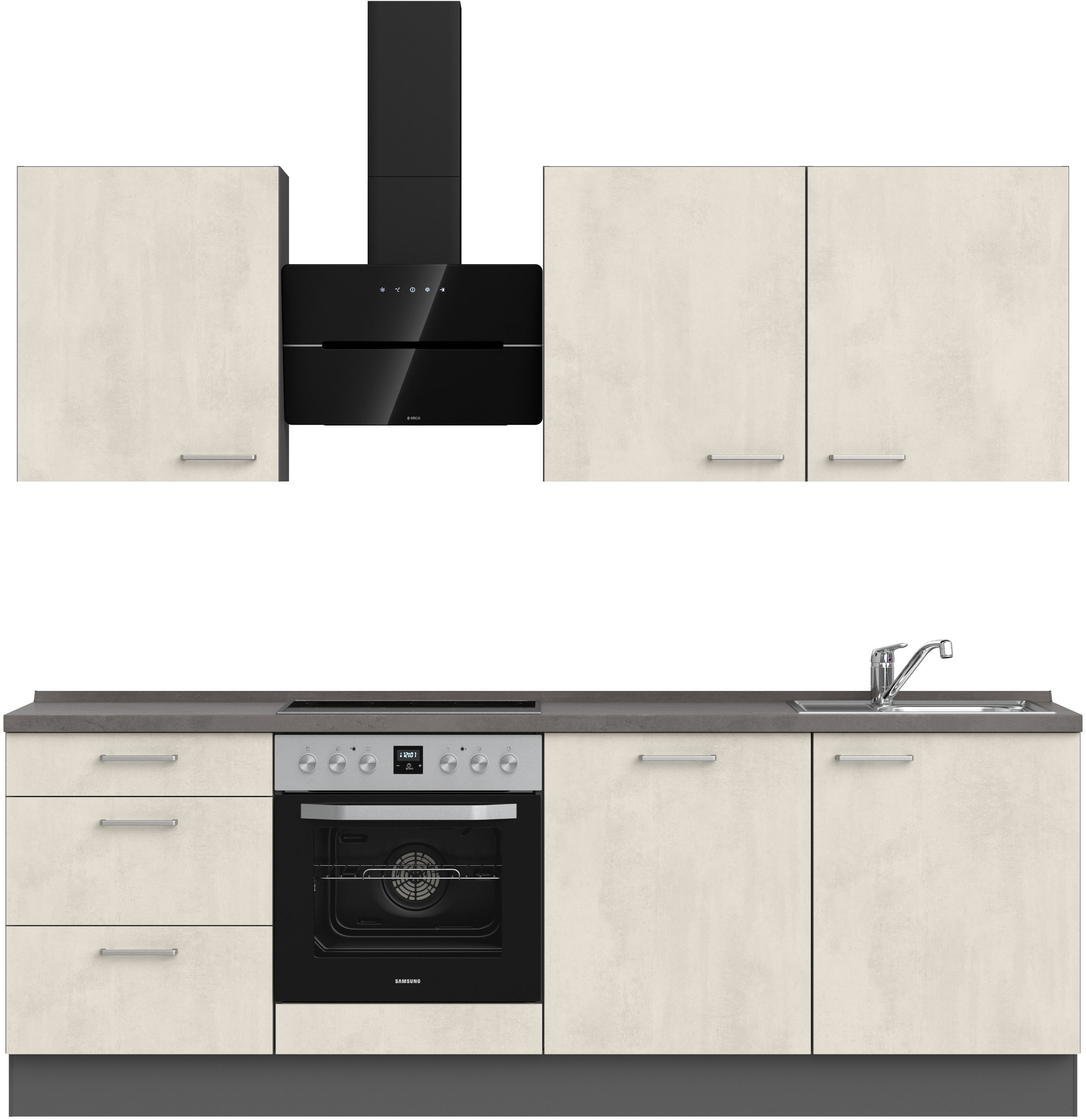 nobilia ""Riva II", NEU: individuell anpassbar mit gratis Profi-Beratung" vormontiert, Breite 240 cm, Ausrichtung wählbar, wahlw. mit E-Geräten