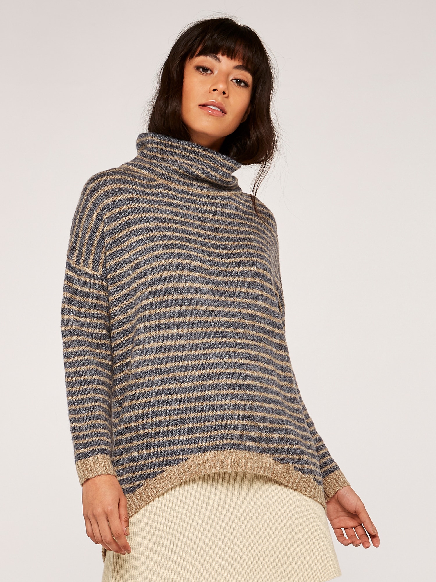 Apricot Strickpullover »Longpullover« mit Streifen