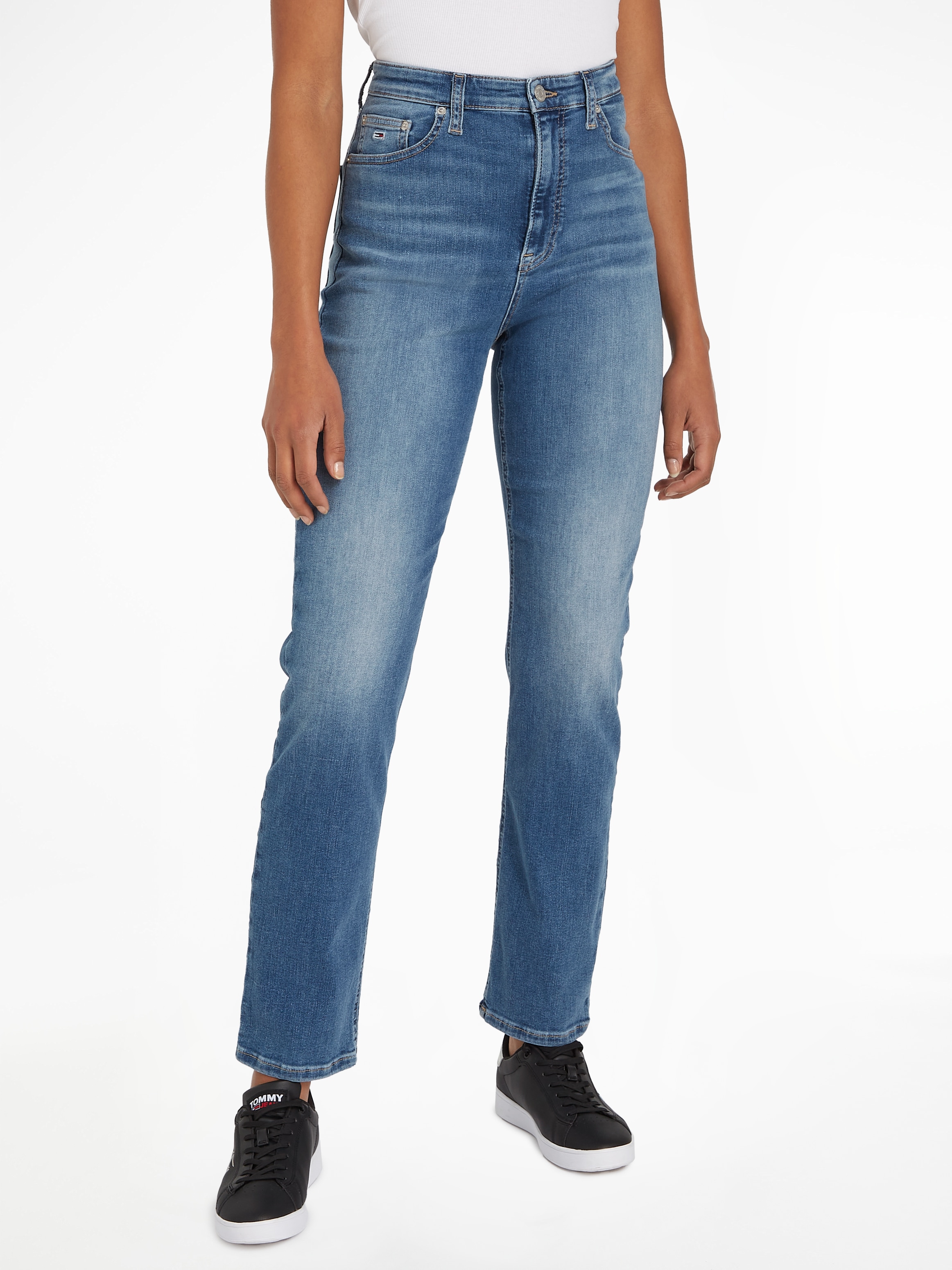 Straight-Jeans »Tommy Jeans JULIE - High Waist - Straight Jeans«, Gerade geschnittene...