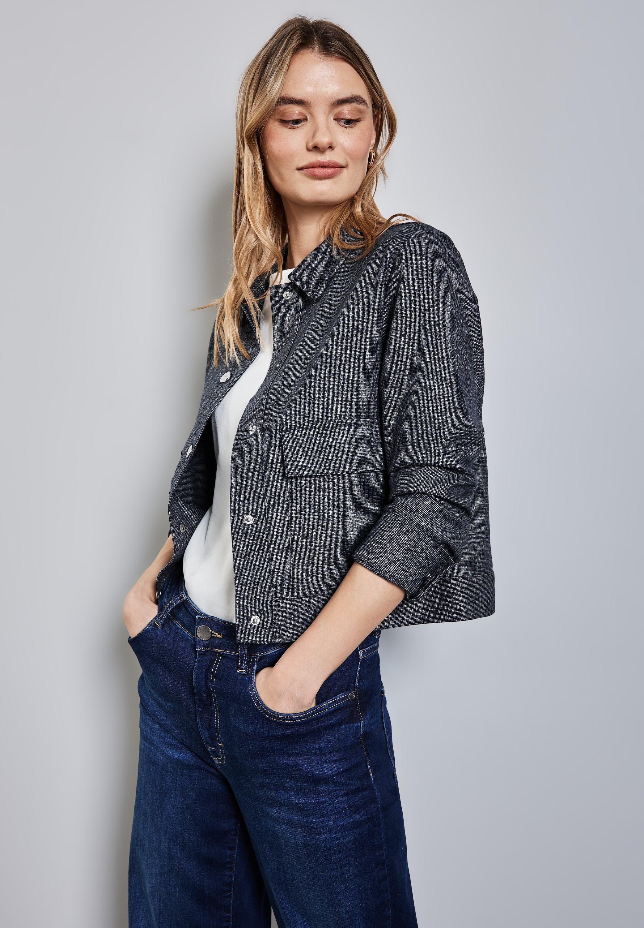 STREET ONE Jackenblazer in Melange imitacija