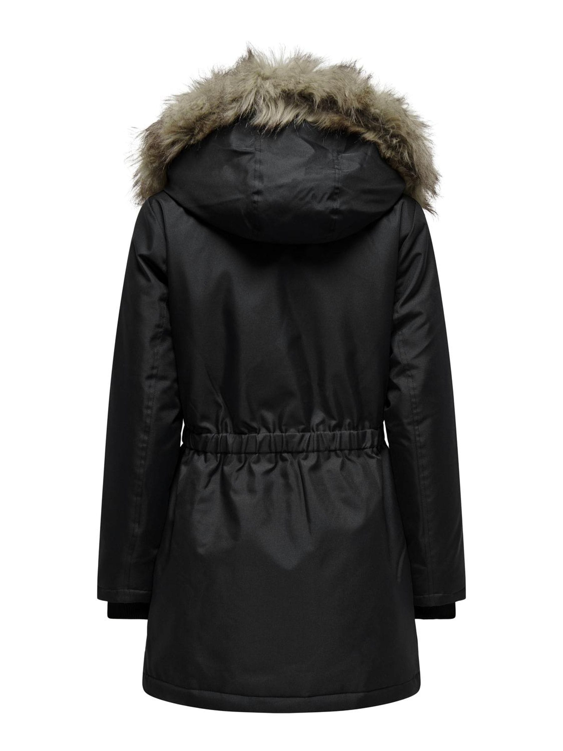 ONLY Parka »ONLIRIS FUR WINTER PARKA LIFE CC OTW«, mit Kapuze, mit verdeckter Knopfleiste