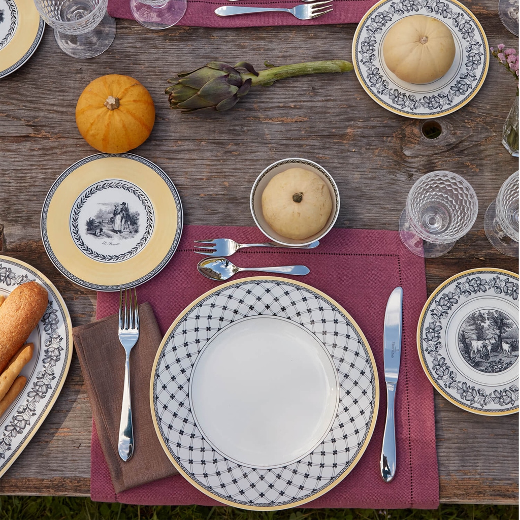 Villeroy & Boch Brotteller »Brotteller Audun Chasse ø 16 cm 6er Set weiß-grau-gelb«