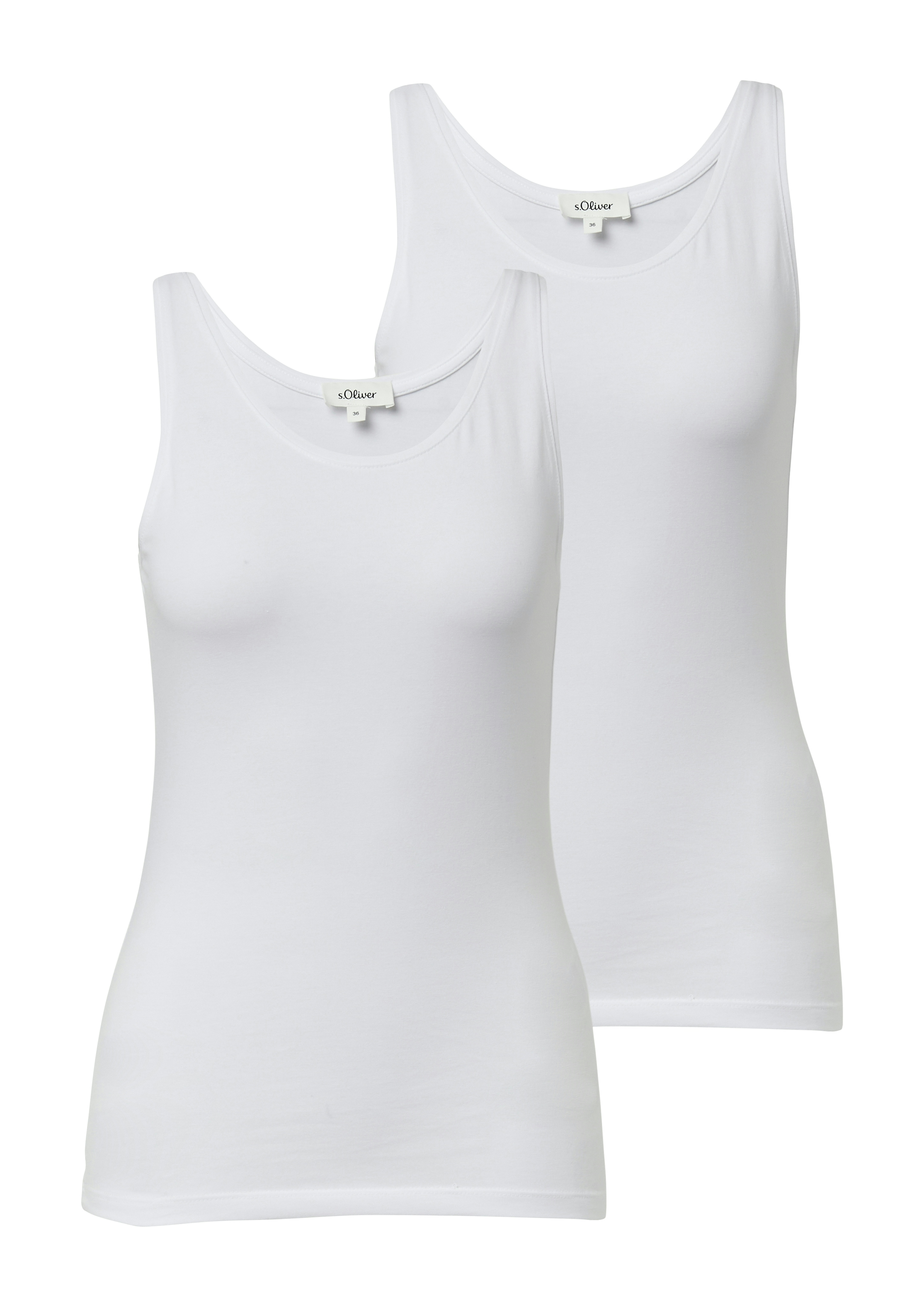 s.Oliver Tanktop 2 Stk. 2-er Pack, Sommertop, mit Stretch