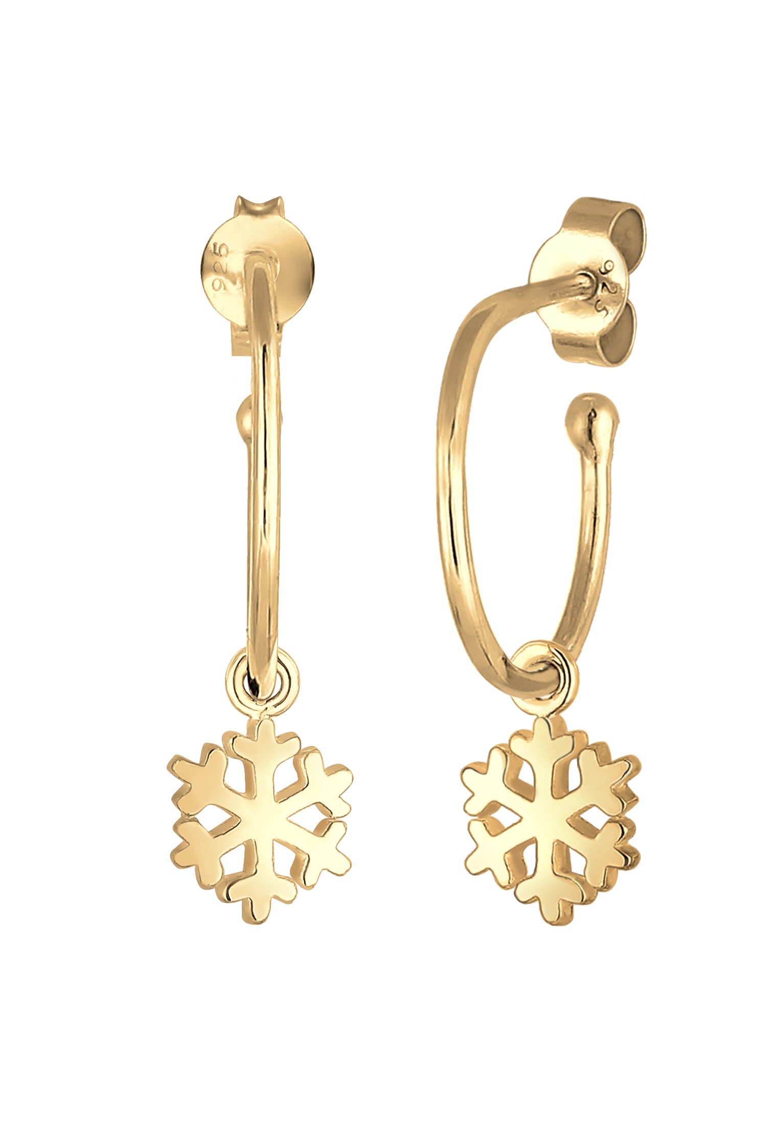 Elli Paar Creolen »Creole Schneeflocke Winter 925 Sterling Silber«