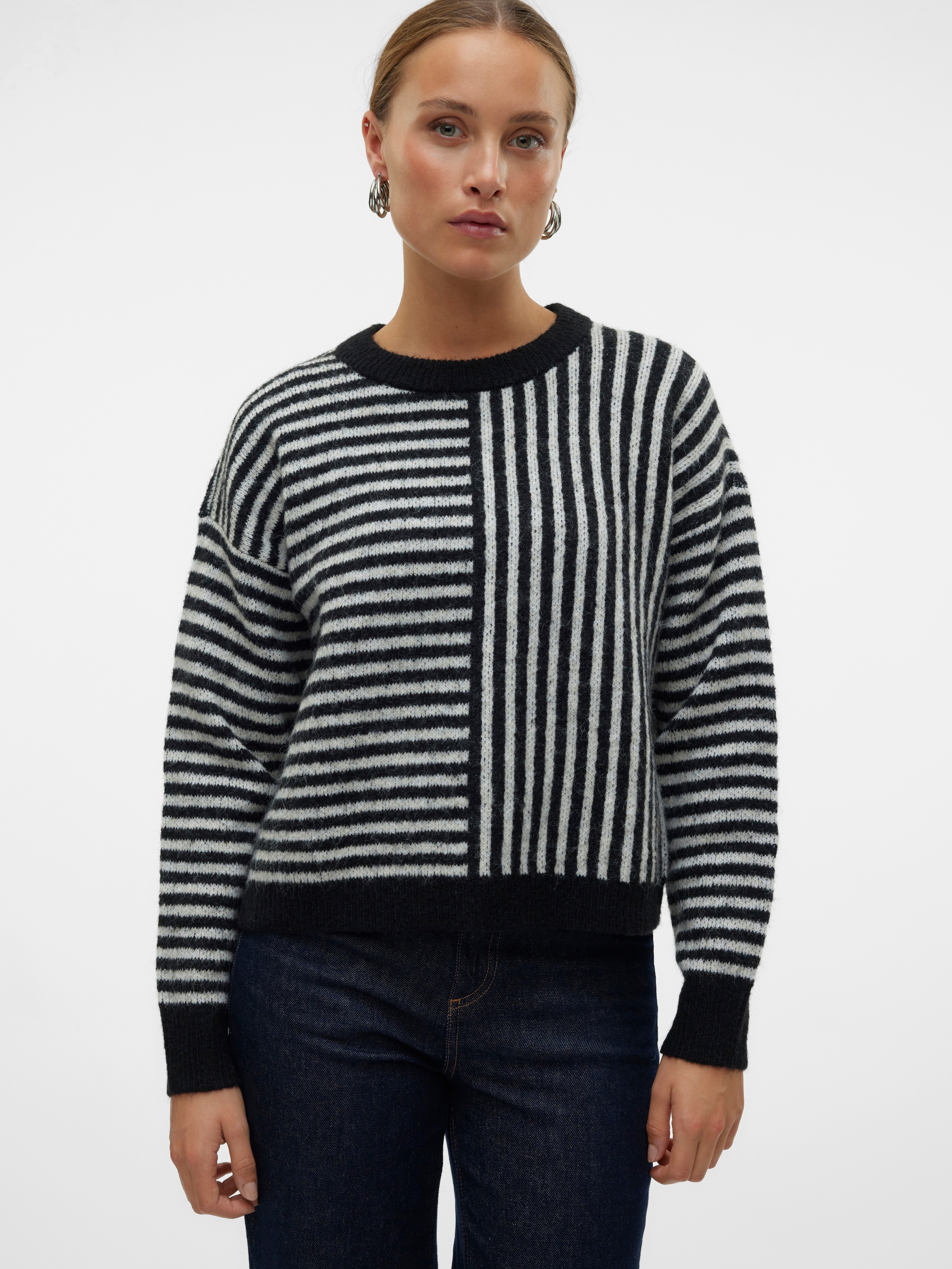 Vero Moda Strickpullover »VMURANUS LS ONECK CROPPED PULLOVER GA BF«