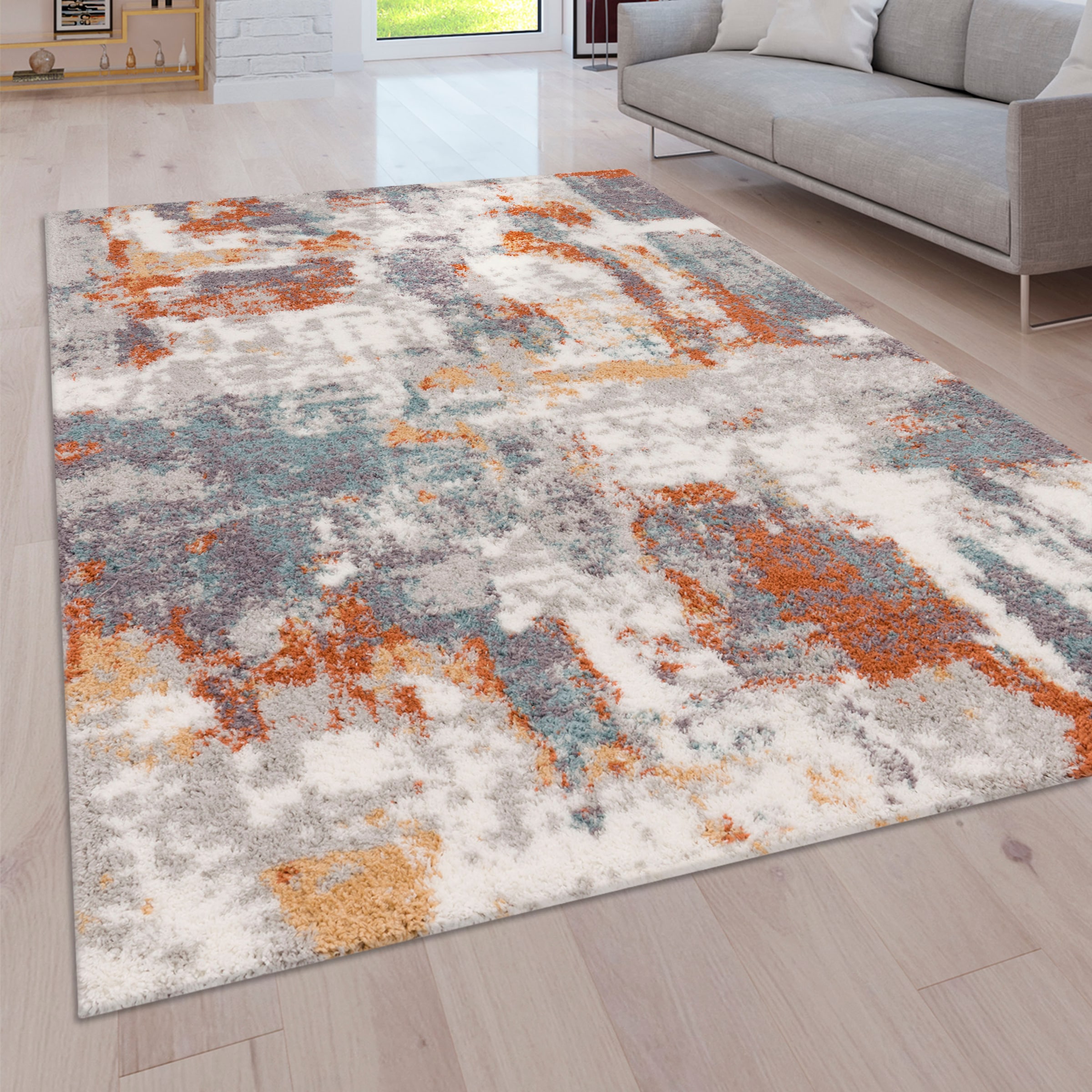 Paco Home Hochflor-Teppich »Padua 624«, rechteckig, 34 mm Höhe, Kurzflor, modernes Design, sehr weicher Flor