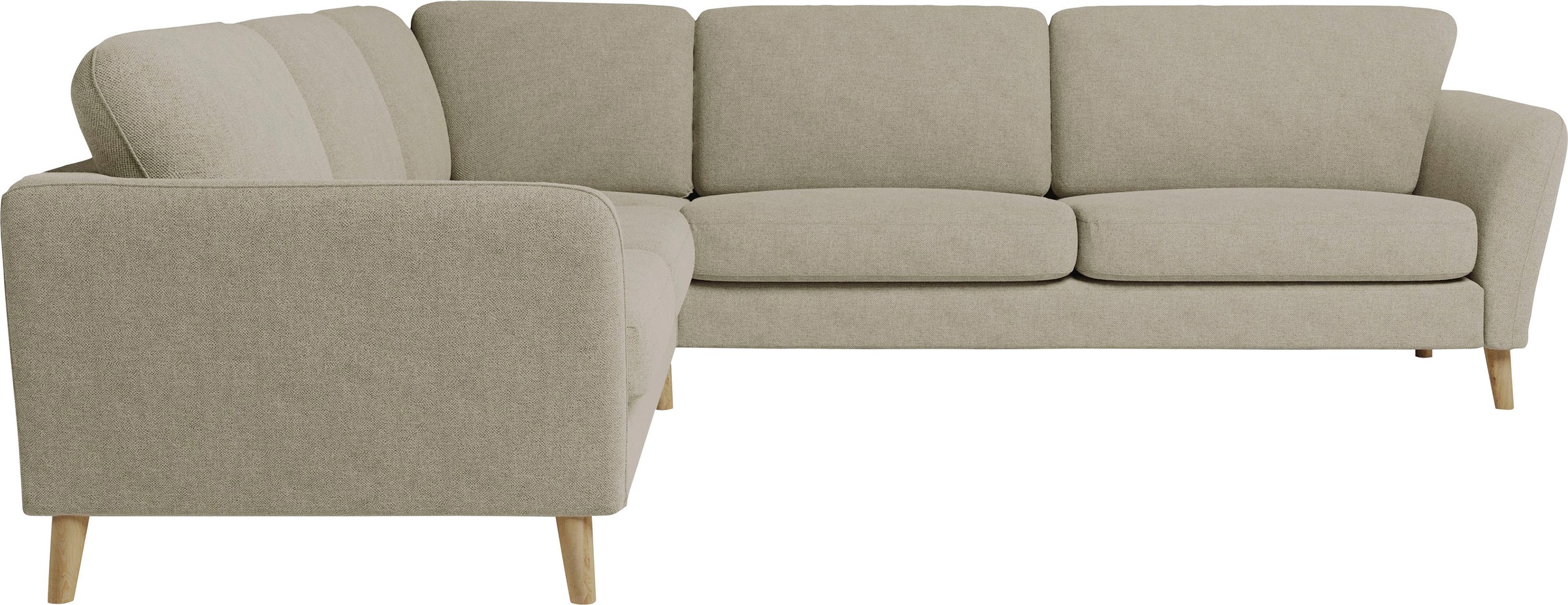Home affaire Ecksofa »MARSEILLE 278/278 cm, L-Form,«, gleichschenklig, aus Eiche-Massivholz Beinen, verschiedene Bezüge