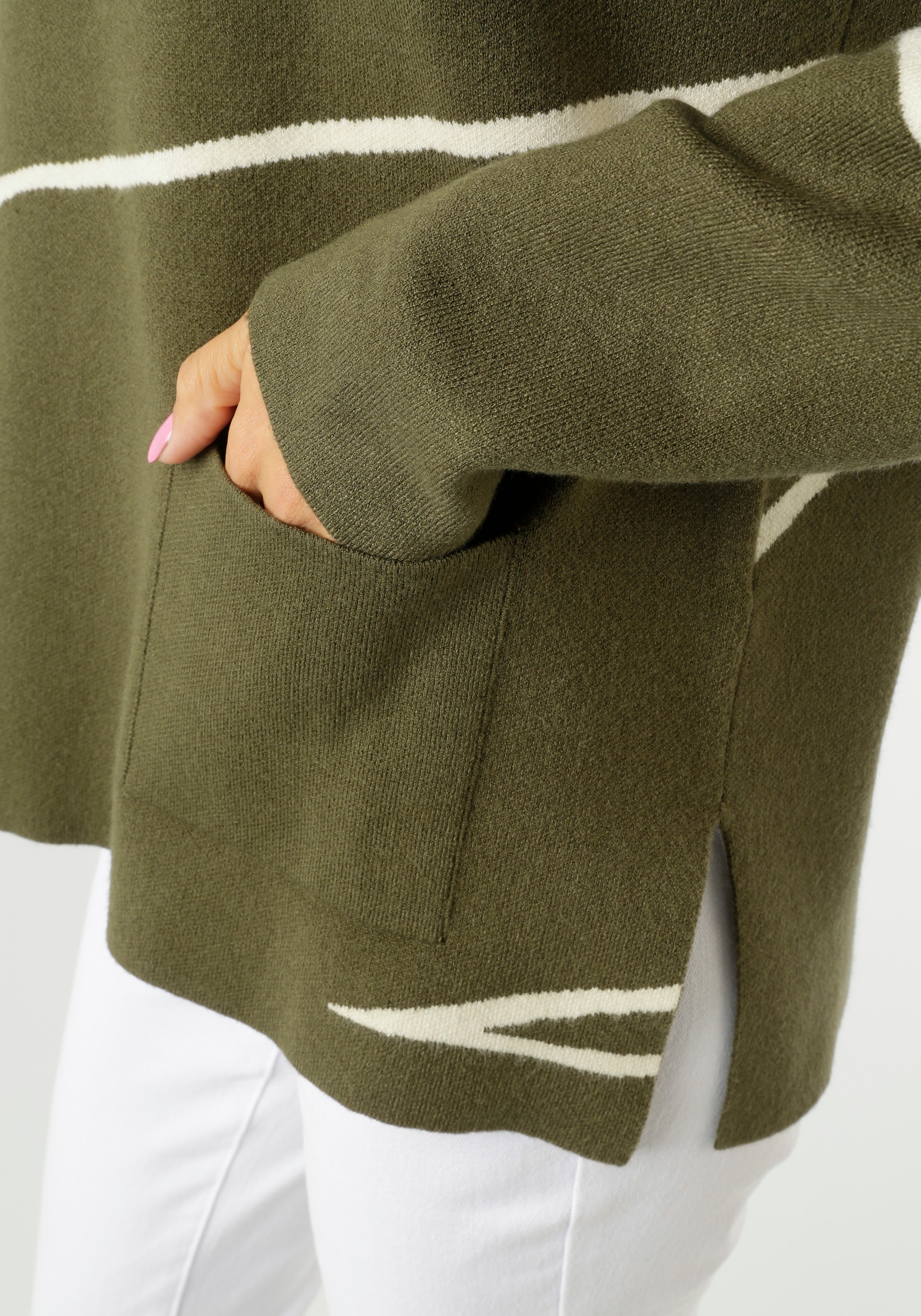 Aniston SELECTED Strickpullover, Highlight - mit aufgesetzte Stricktasche vorne - NEUE KOLLEKTION