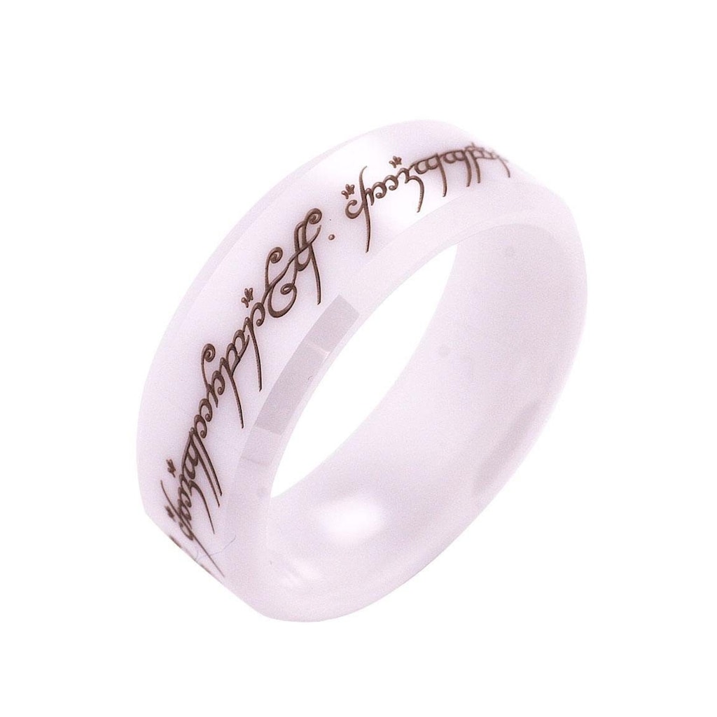 Der Herr der Ringe Fingerring »Der Eine Ring - Keramik weiß, 20003816«