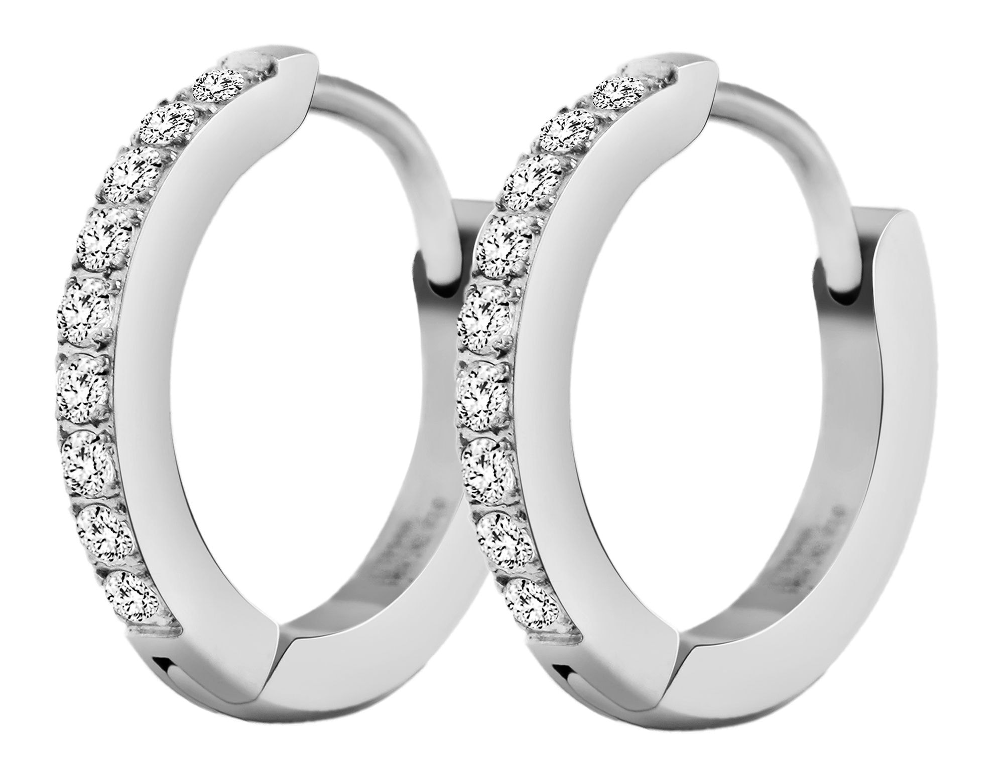 Adelia´s Klappcreolen »Damen Ohrringe – Klappcreole aus Edelstahl mit Strass Steinchen« Ein stilvolles Geschenk für besondere Momente