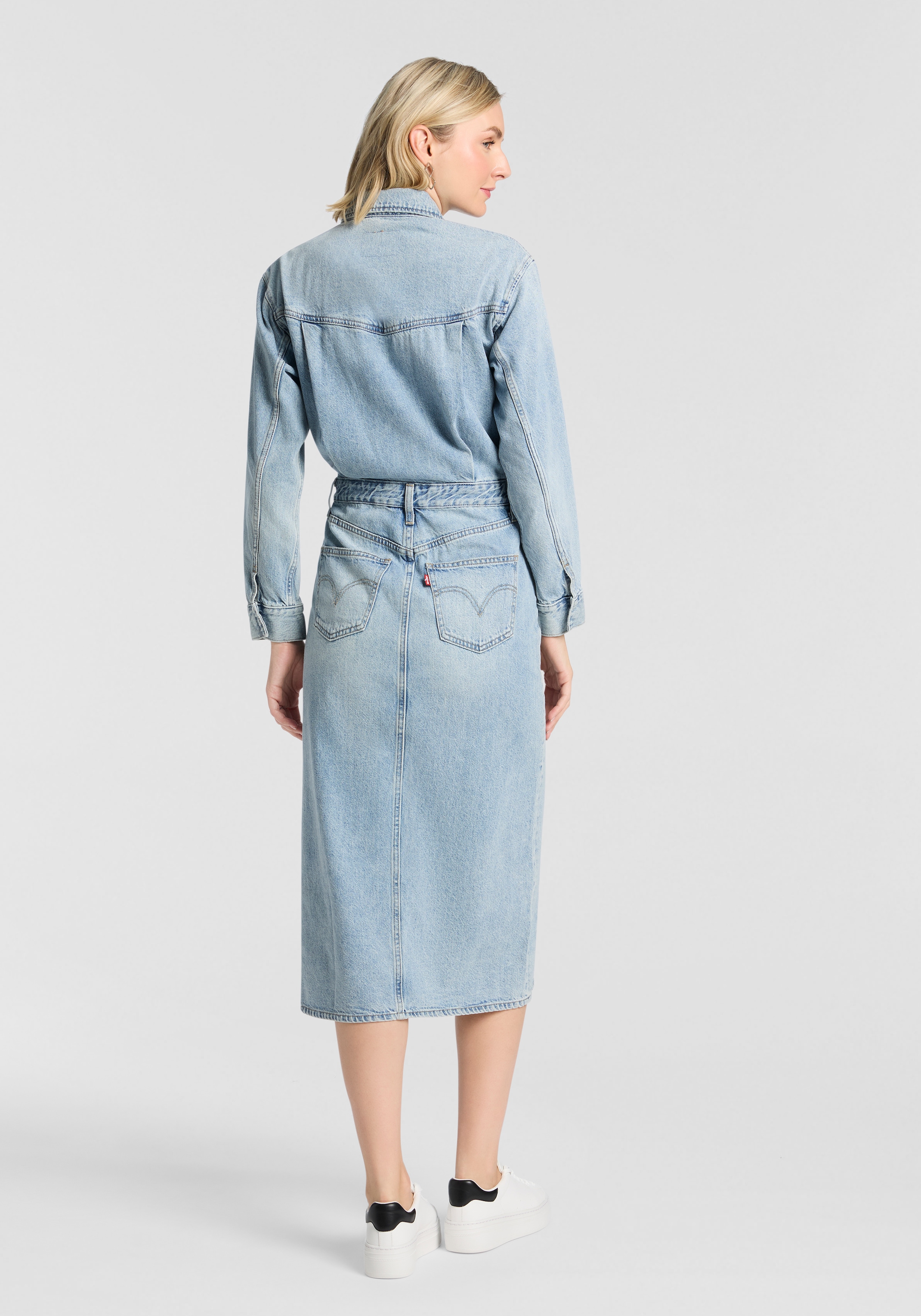 Levi's® Jeanskleid »WESTERN DENIM MID«, Denim-Midi-Hemdkleid