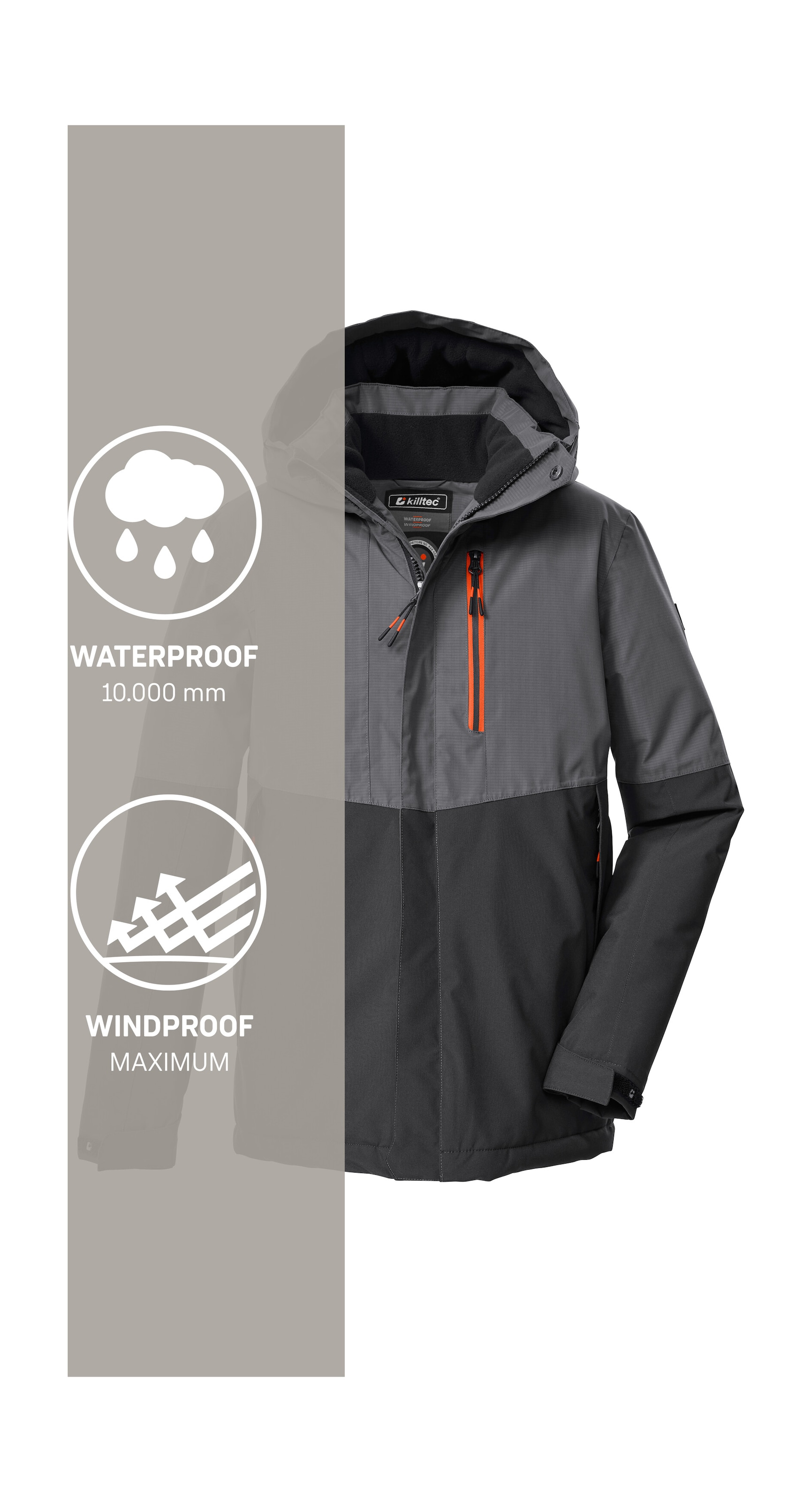 Killtec Funktionsjacke »KOW 222 BYS JCKT«, Wind- u. wasserdichte Kinderjacke mit Fleece, reflektierender Print