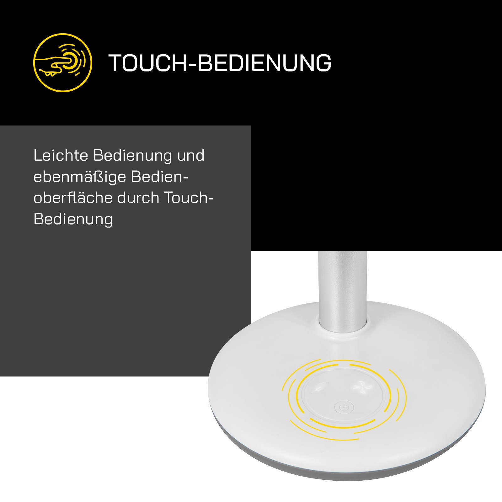 Gutfels Tischventilator »»VENTI 3010 R««, 15 cm Durchmesser, kompakt, mit Touch- Bedienung und eine Laufzeit von 12 h