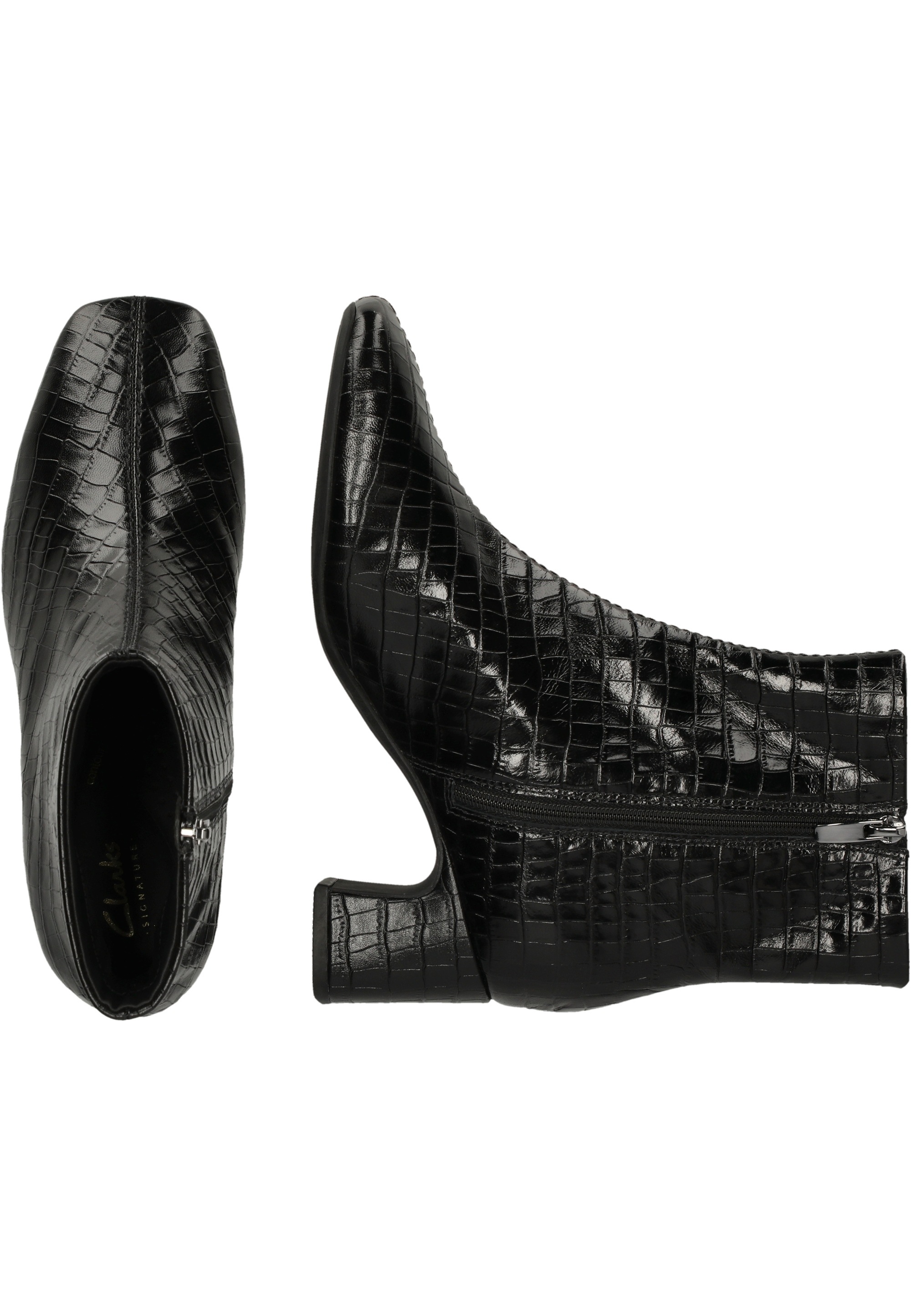 Clarks Stiefelette »Fernie Zip«  mit Reptilien-Optik