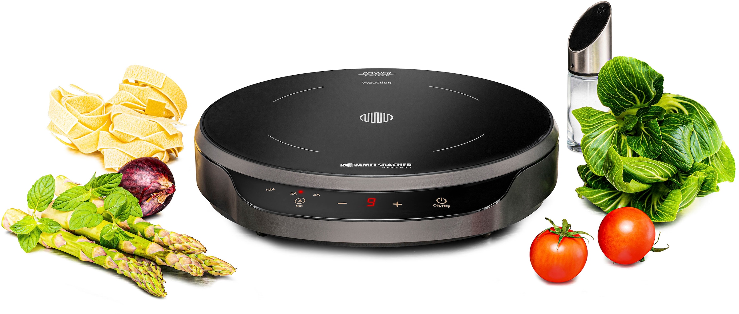 Rommelsbacher Einzel-Induktionskochplatte »CTA 1800/IN Induktion - für bedarfsgerechte Strom-/Leistungsbegrenzung« POWER Switch: bedarfsgerechte Strom-/Leistungsbegrenzung