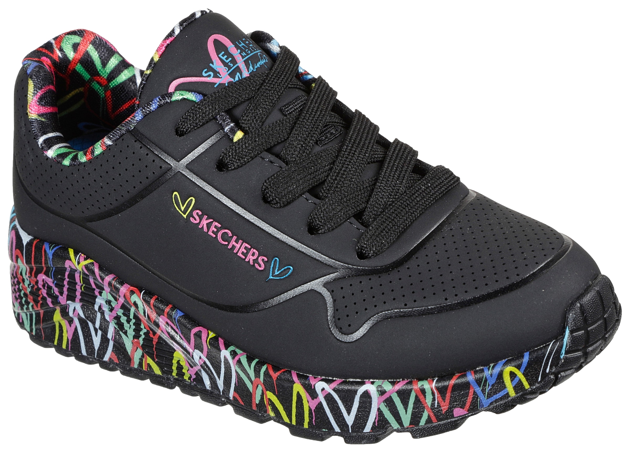 Skechers Sneaker »UNO LITE-LOVELY LUV«, Plateausneaker, Chunky Sneaker, Schnürschuh mit bedruckter Sohle