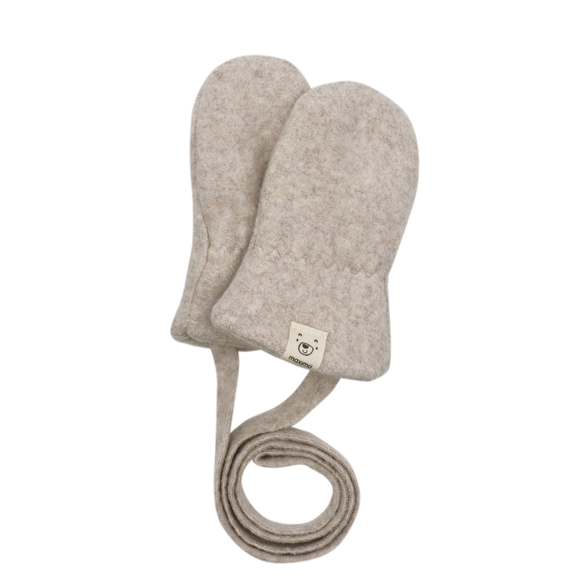 MAXIMO Kinder Fäustlinge, braun, Gr. 6M, meliert, Fleece, Baumwolle, Handschuhe, Baumwolle, elastisch, Halteband, ohne Daumen, basic, bequem