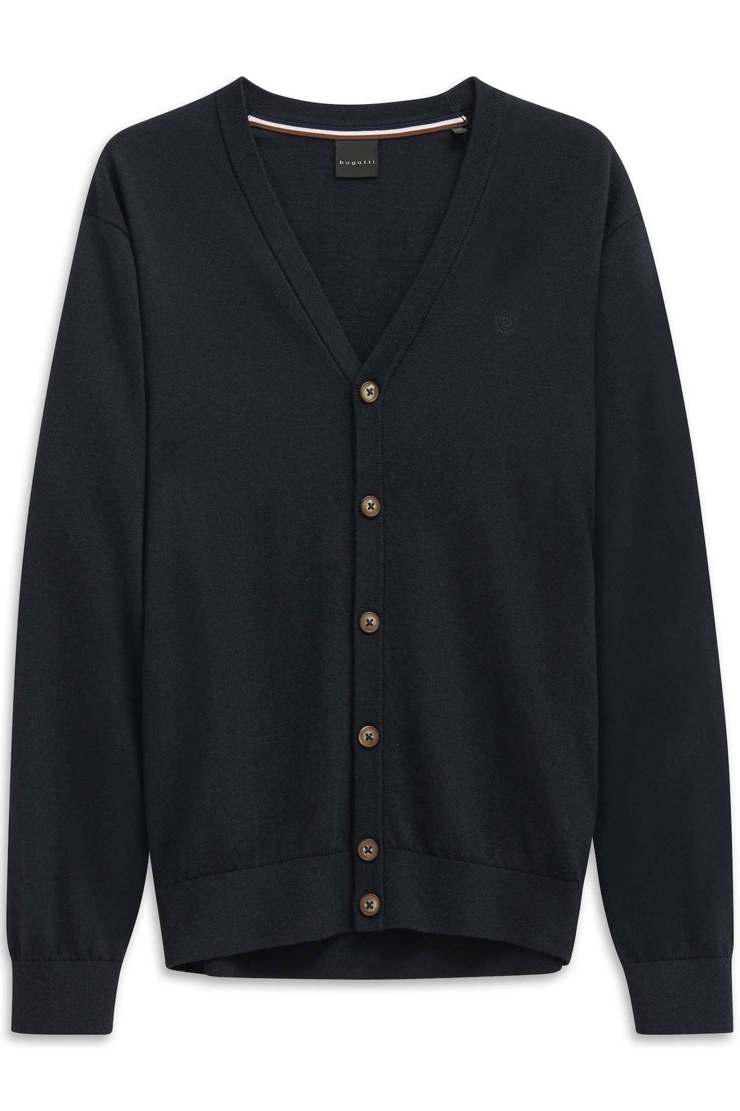bugatti Cardigan »Modern Fit«, mit V-Ausschnitt aus Baumwolle-Kaschmir