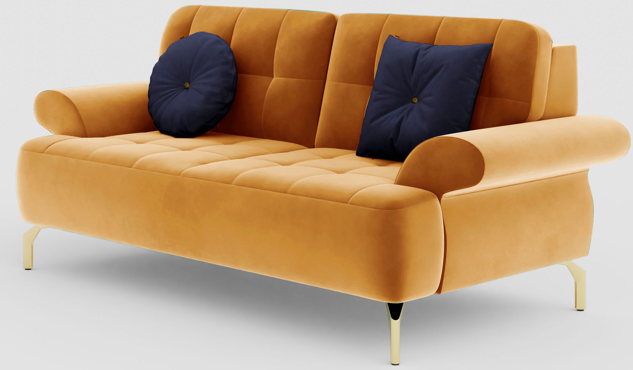 sit&more 2-Sitzer »Orient 1«, inkl. 2 Zierkissen mit Strass-Stein, goldfarbene Metallfüße