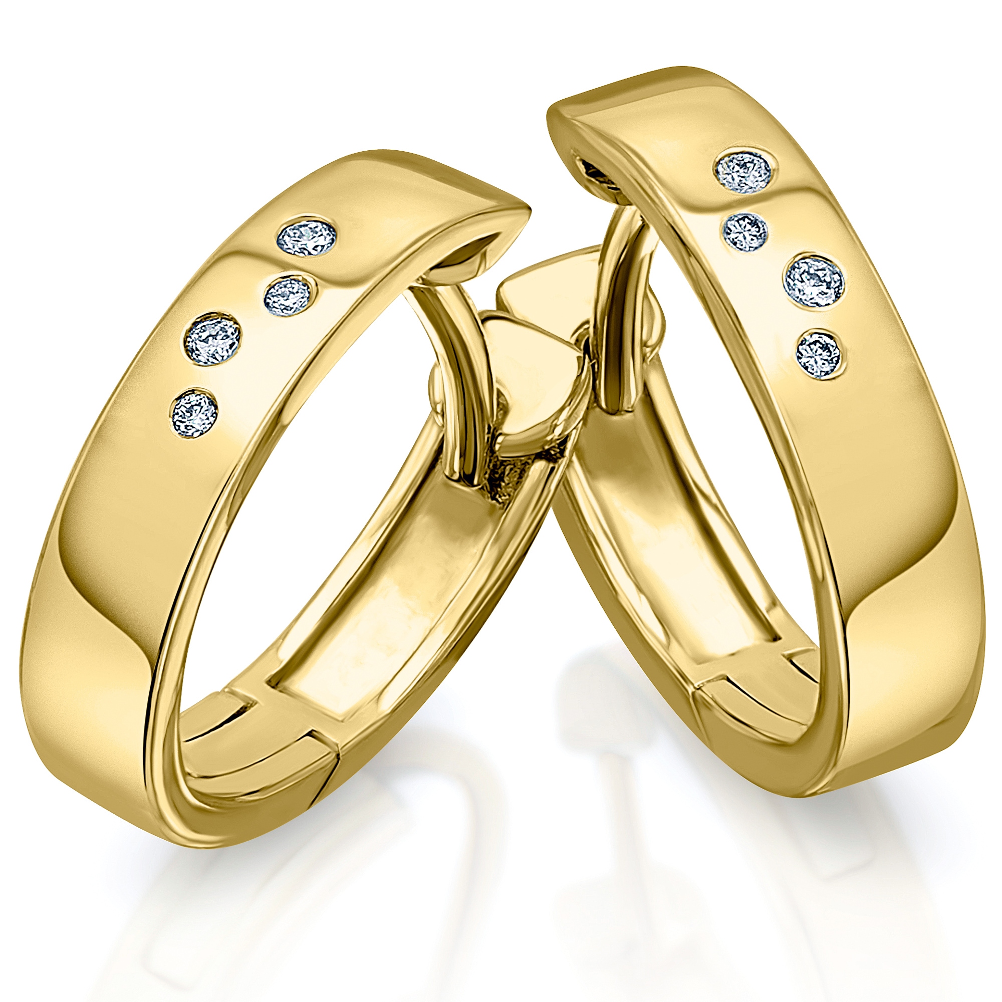 ONE ELEMENT Paar Creolen »0.04 ct Diamant Brillant Ohrringe Creolen aus 585 Gelbgold«, Damen Gold Schmuck