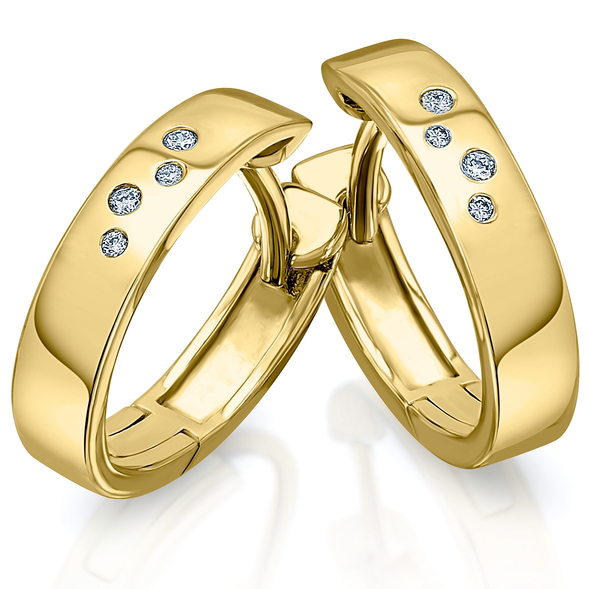 Paar Creolen ONE ELEMENT "0.04 ct Diamant Brillant Ohrringe Creolen aus 585 Gelbgold", gold, Ohrringe, Damen, Damen, 0,04 mit Diamant, Diamanten Gelbgold 585 Gold, Diamanten, Gelbgold 585, Gold, Fein gearbeitet – edle Brillanz mit Diamantbesatz