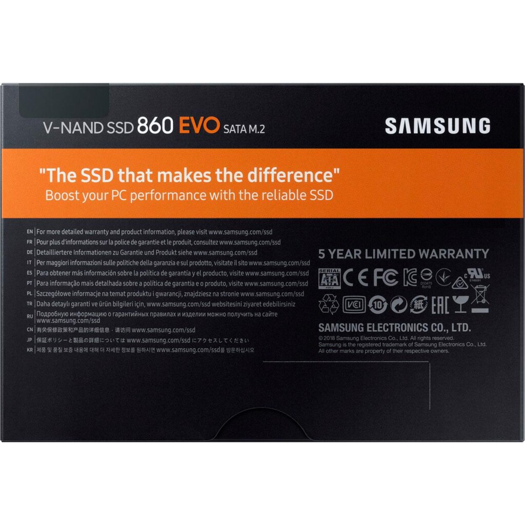 Samsung interne SSD »860 EVO SATA M.2-PCIe«, Anschluss SATA M.2