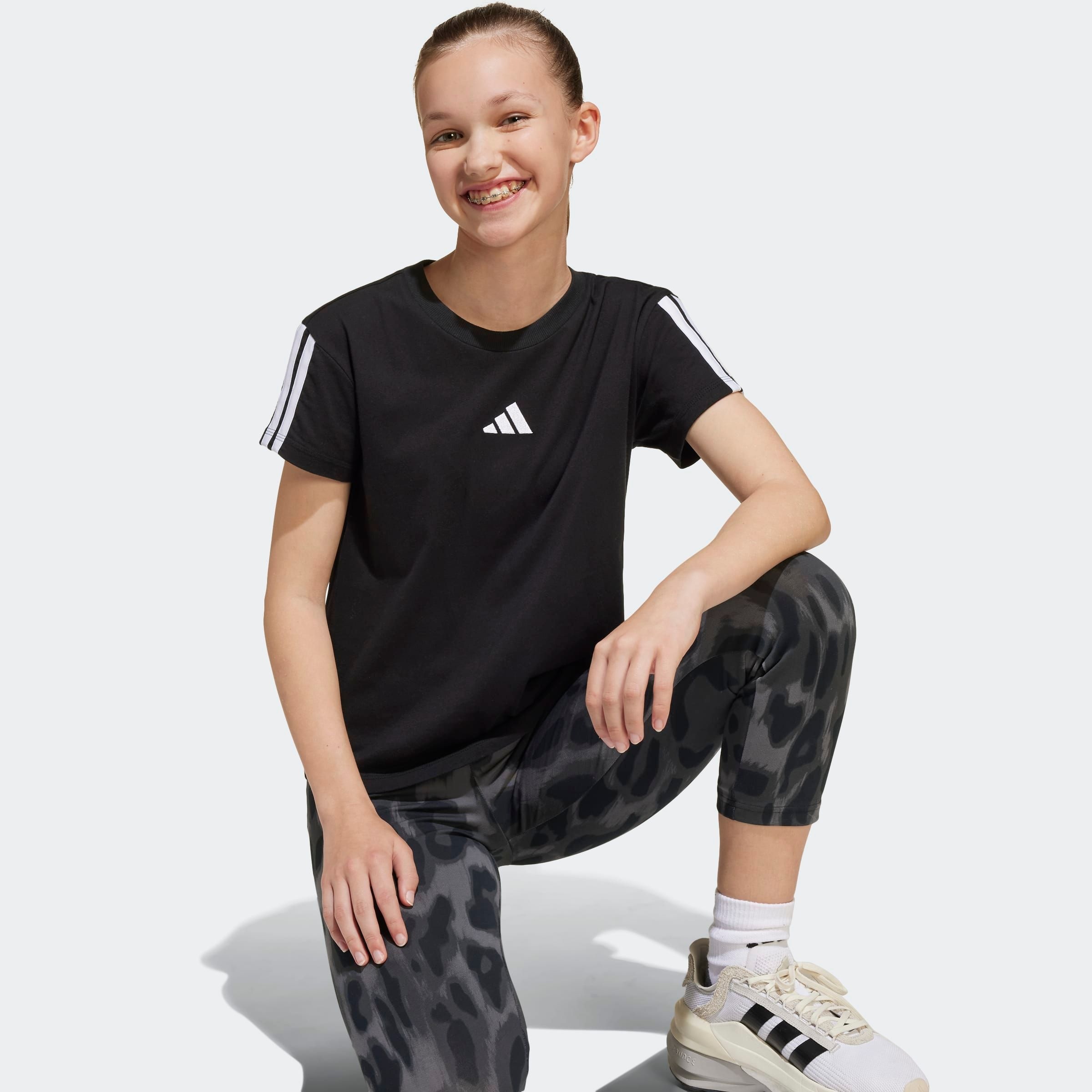 Thumbnail - adidas Sportswear T-Shirt "JG 3S TEE 160" für Kinder, mit Rundhalsausschnitt, ohne Verschluss, aus Baumwolle