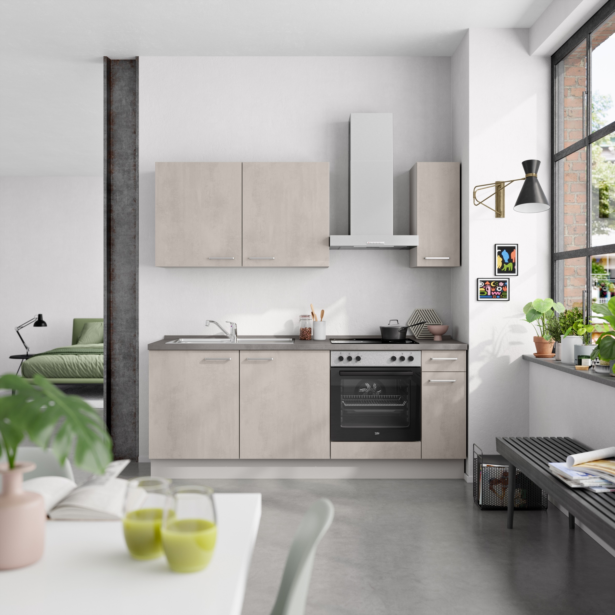 nobilia Küchenzeile ""Riva I"" vormontiert, Ausrichtung wählbar, Breite 210 günstig online kaufen