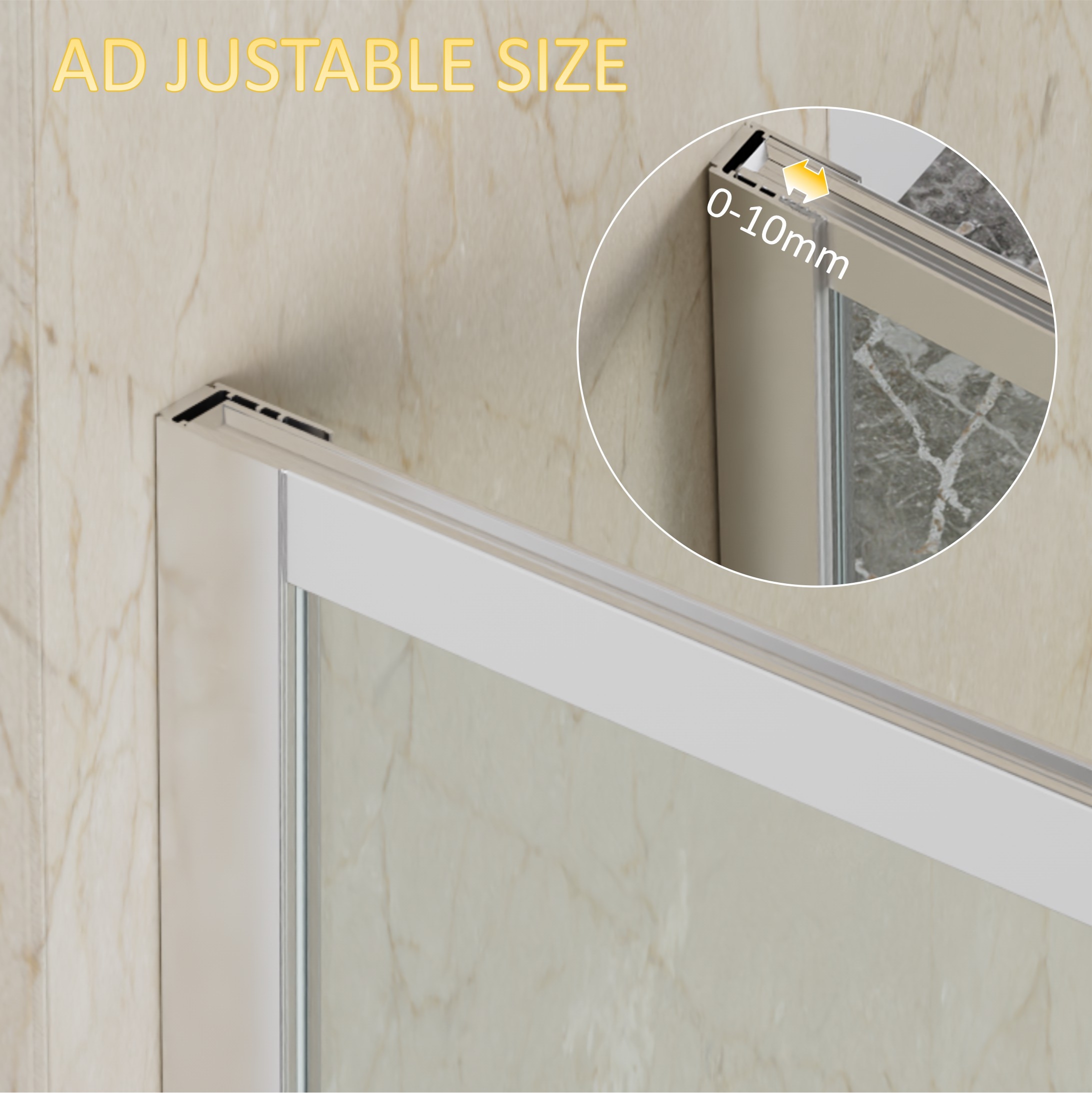 welltime Badewannenaufsatz »Block« 1 Stk. tlg. 6mm ESG und Antikalkversiegelung,extra schlanker Rahmen