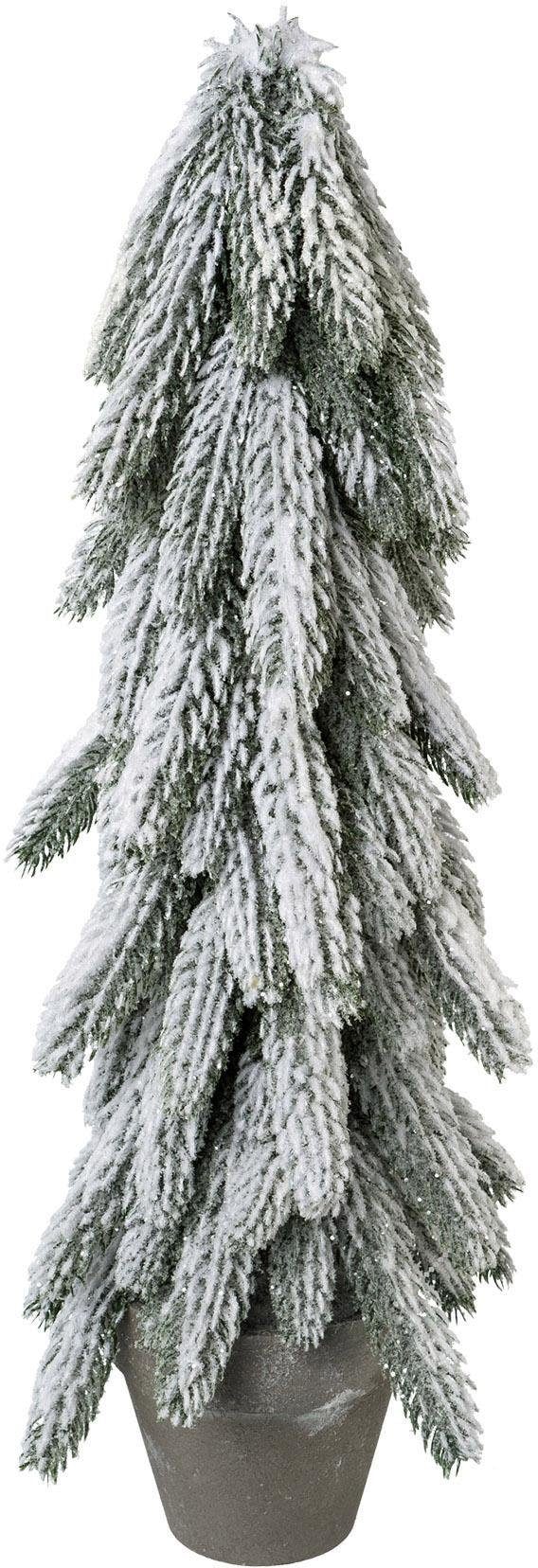 Creativ deco Künstlicher mit Tannenbaum«, Topf Weihnachtsbaum künstlicher dekorativem Schnee BAUR im »Weihnachtsdeko, | Christbaum