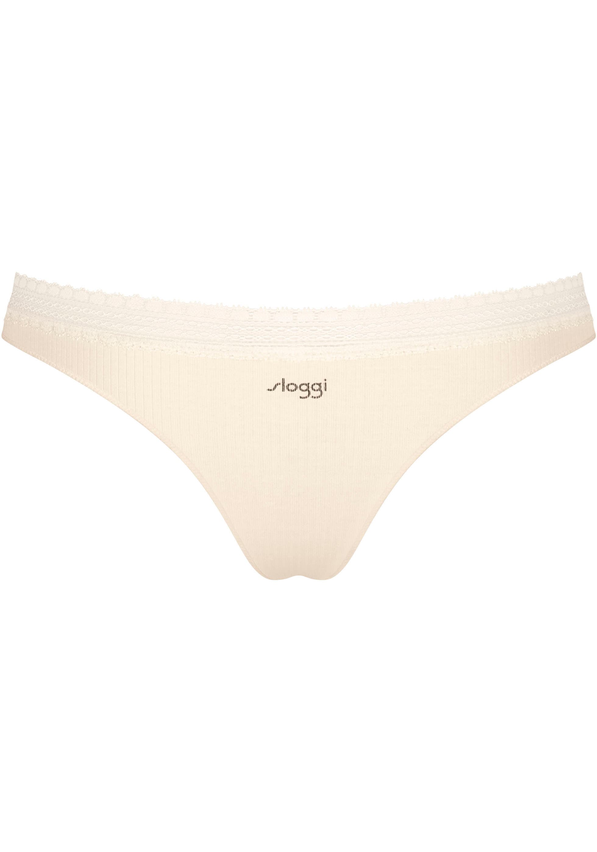 sloggi Slip »GO Ribbed R Brazil C2P«, (2er Pack), weiche Rippware mit Spitzenbesatz