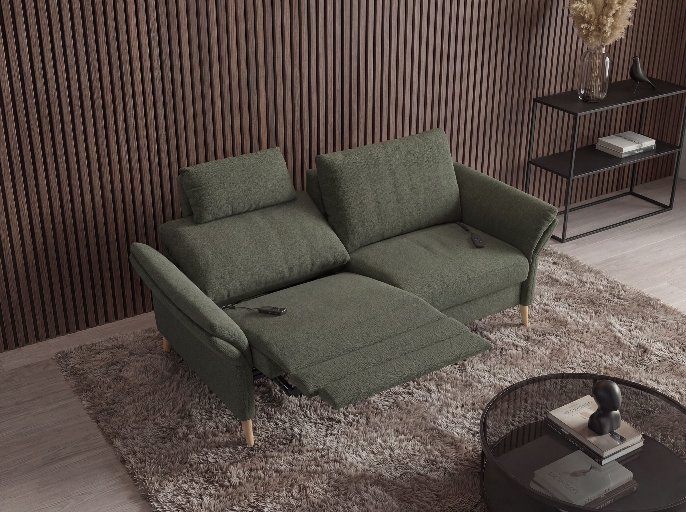 Home affaire 3-Sitzer »Sarsina, pure Entspannung mit Herz-Waage-System im Federkernsitz« Motorische Relaxfunktion, optimale Durchblutung & Kabel-Handschalter