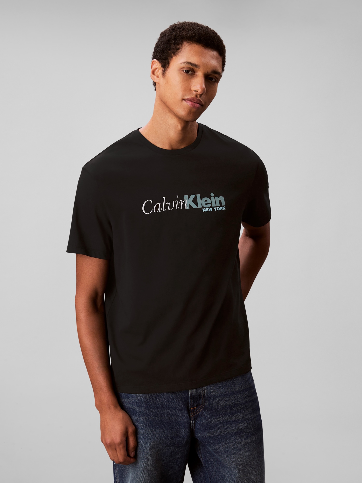 Calvin Klein T-Shirt "SS 20S EU CALVIN CURSIVE GRAPHIC", Mit Rundhalsaussch günstig online kaufen