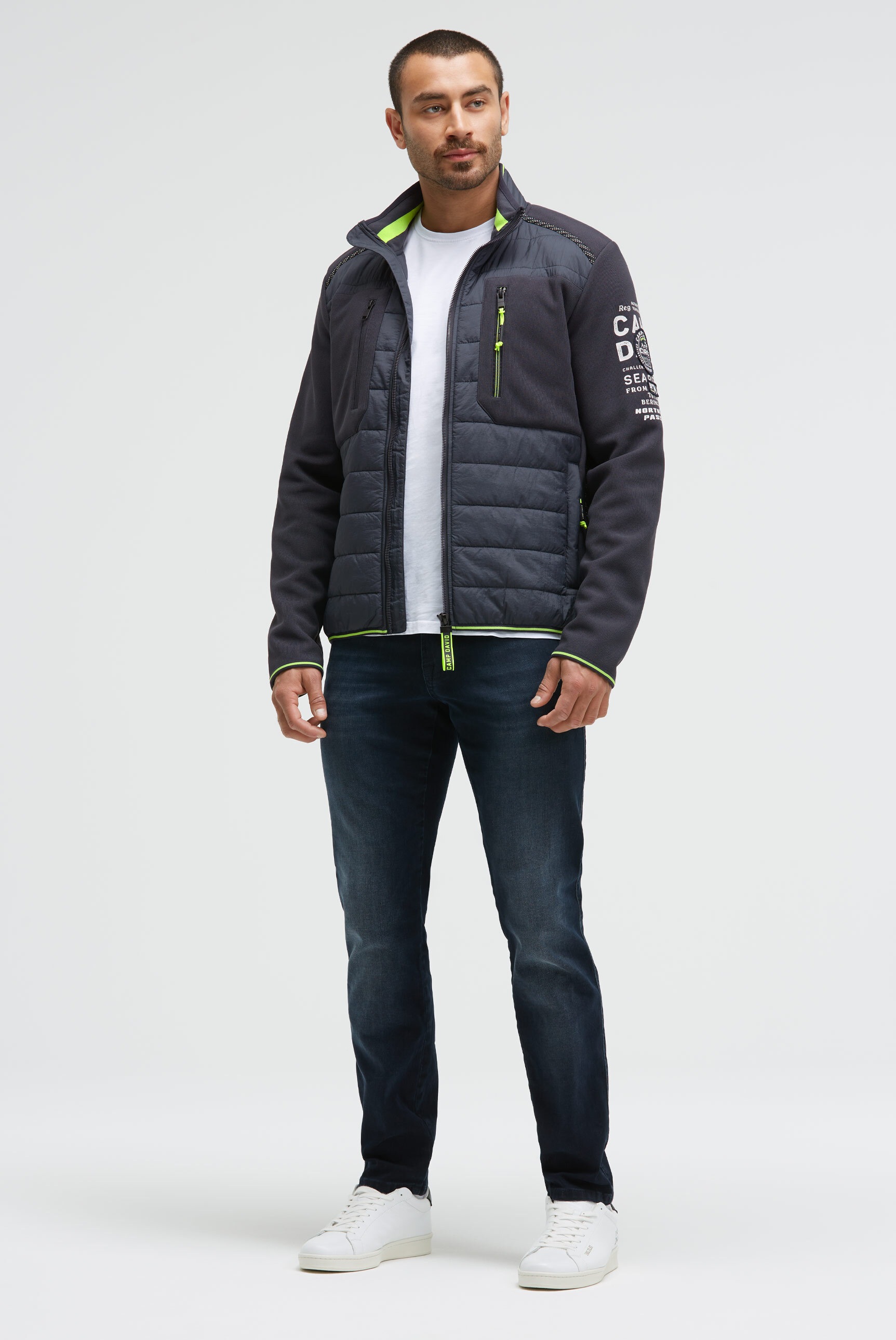 Thumbnail - CAMP DAVID Fleecejacke ohne Kapuze mit Brusttaschen