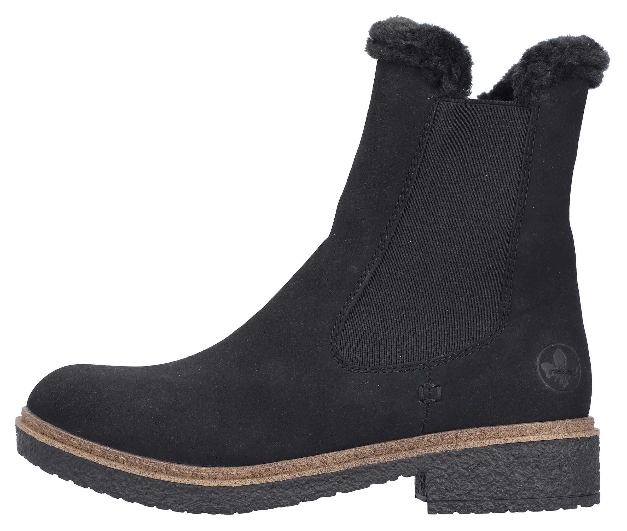Rieker Winterboots, Chelseaboots, Winterstiefelette, Blockabsatz, mit Innenreißverschluss