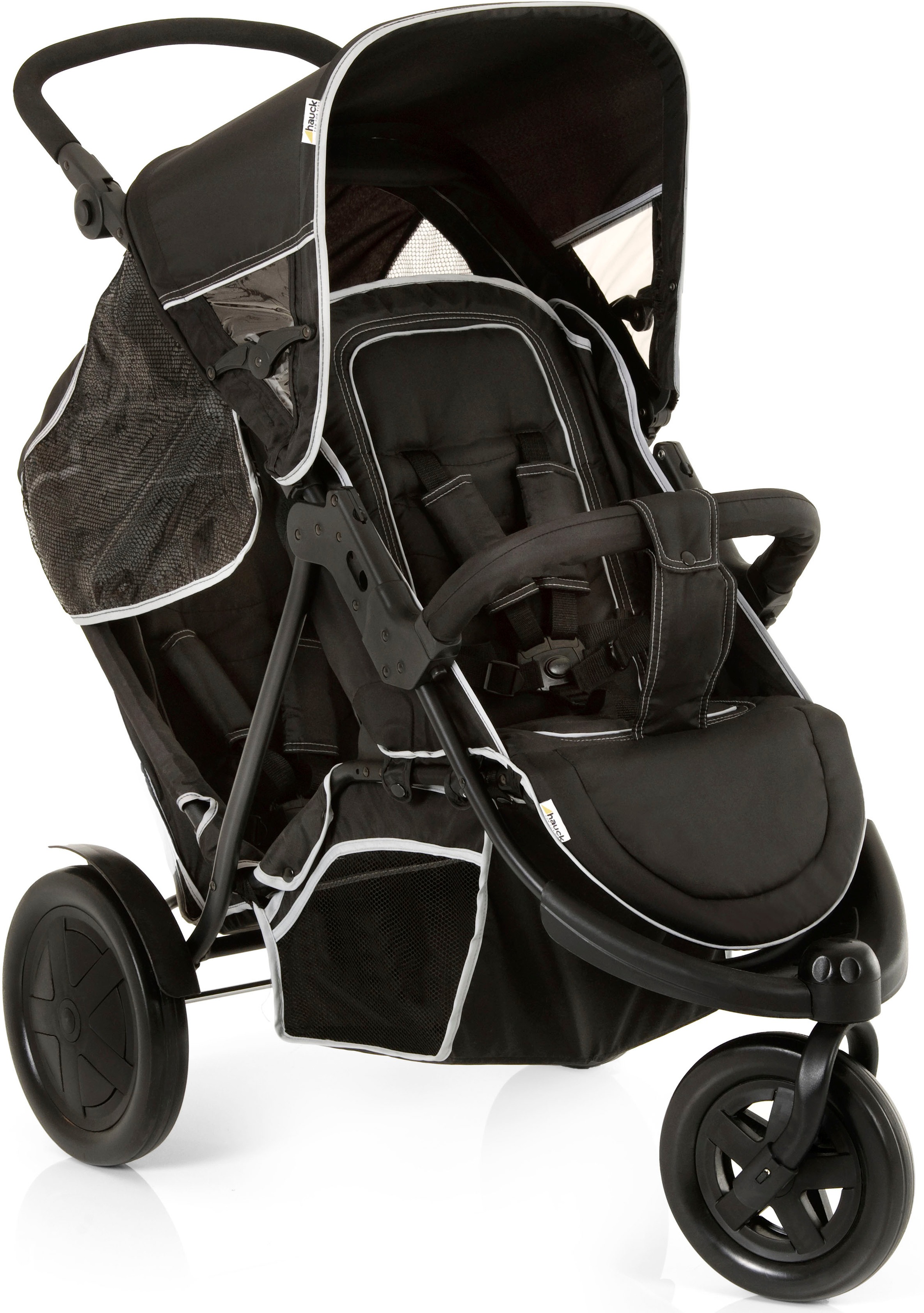 Hauck Geschwisterwagen "Freerider black" 15 kg mit schwenk- und feststellbarem Vorderrad