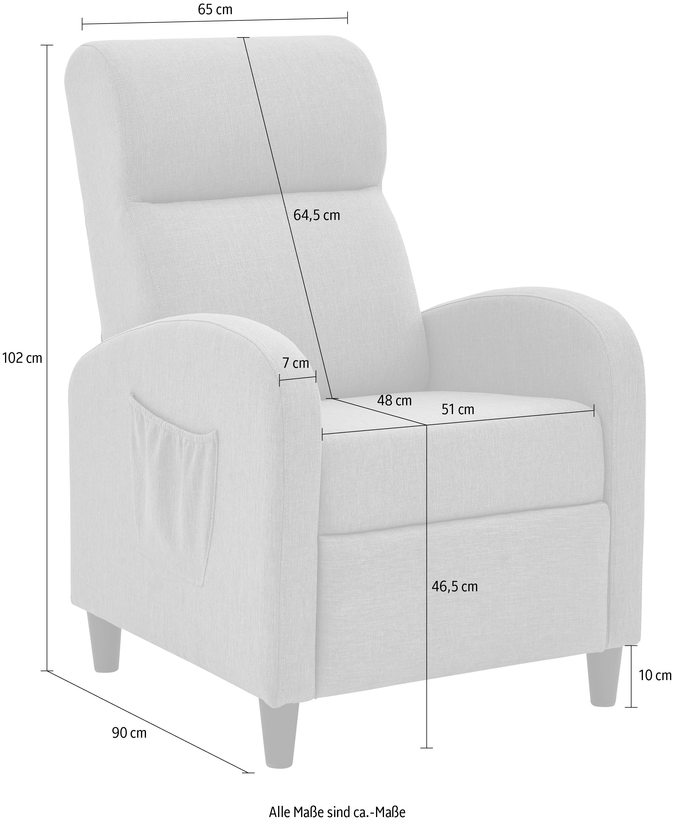 ATLANTIC home collection TV-Sessel »Tom«, mit Relax- und Schlaffunktion