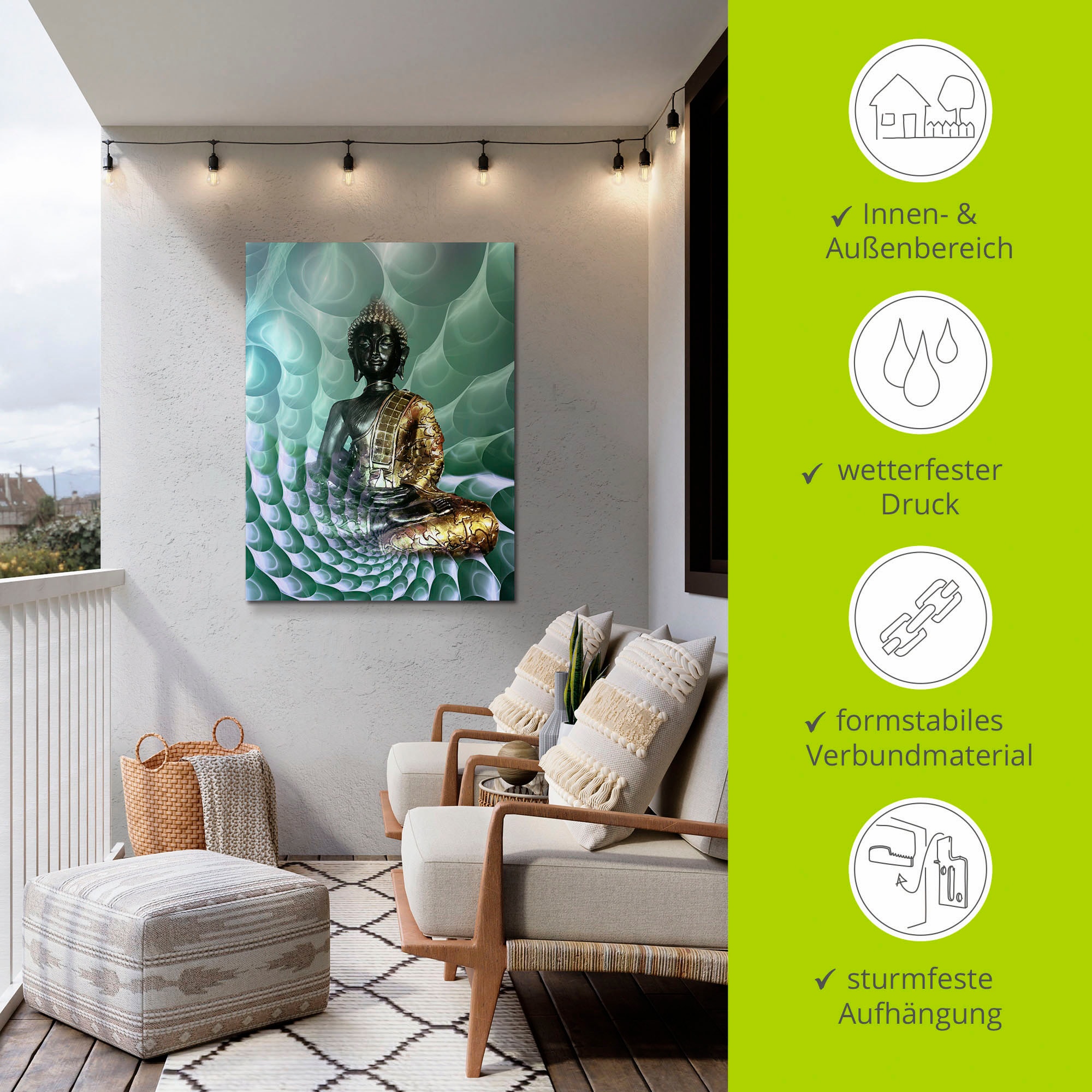 Artland Wandbild »Buddhas Traumwelt CB«, Religion, (1 St.), als Alubild, Outdoorbild, Leinwandbild, Poster, Wandaufkleber