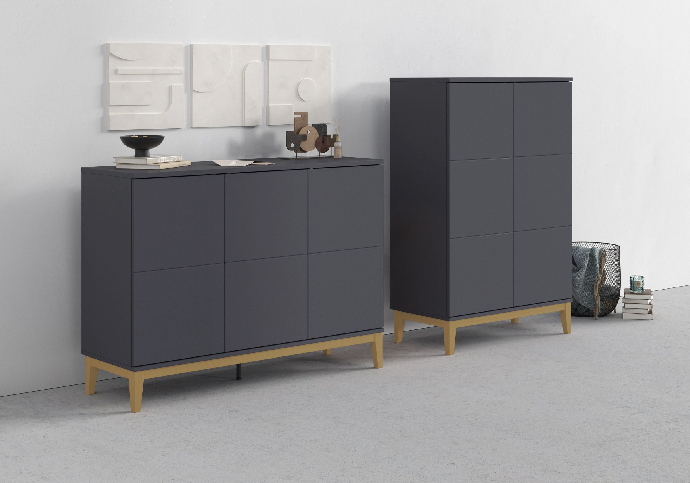 OTTO home Sideboard "Maryd" 1 Stk. tlg. Kommode, Untergestell in Holzoptik, Breite 120 cm