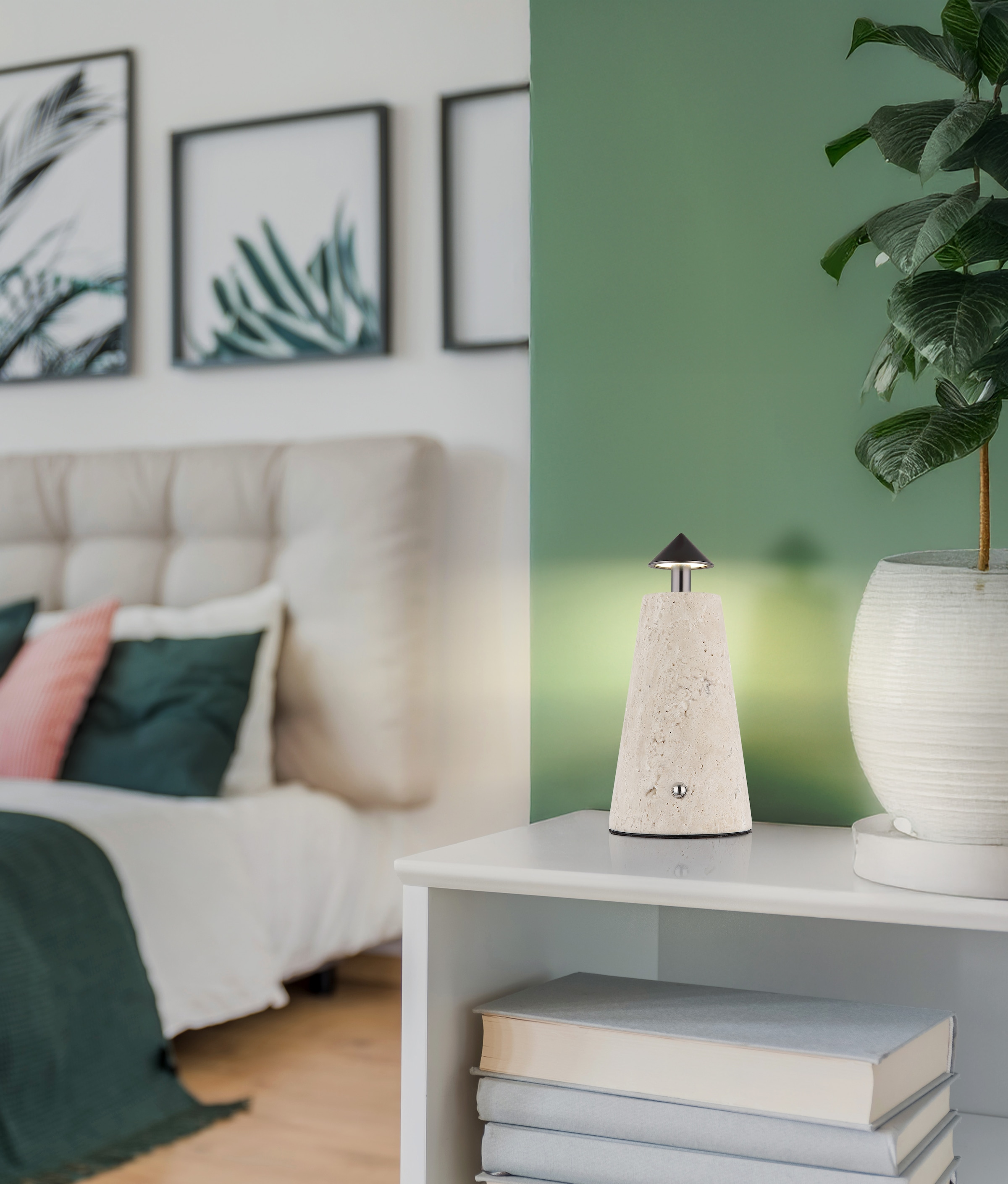 GLOBO LIGHTING Tischleuchte »LIVA« LED-Modul 1 Stk. warmweiß - kaltweiß Tischlampe Nachttischlampe Deko-Tischleuchte Schlafzimmer