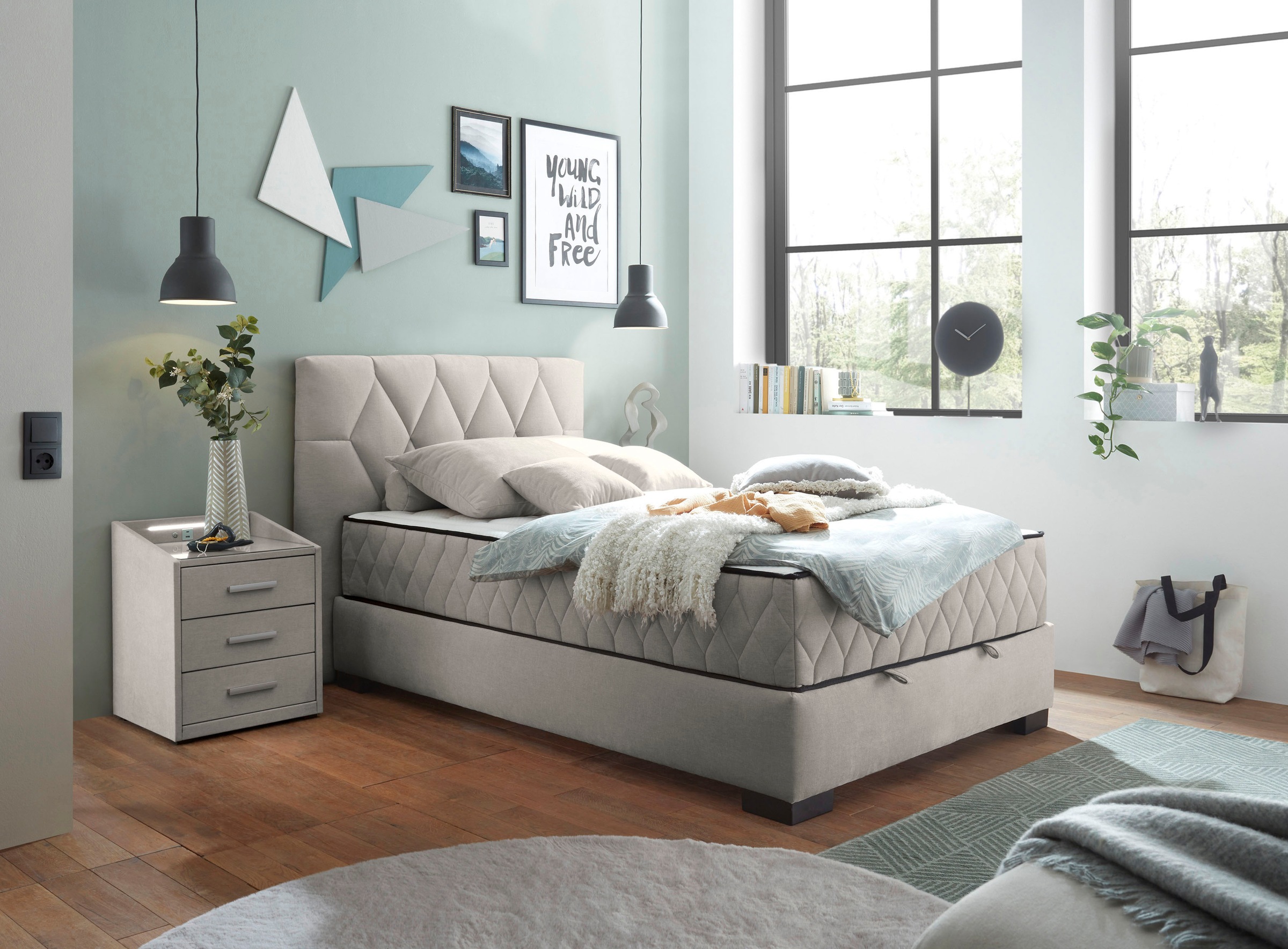 ED EXCITING DESIGN Boxbett »Nagol«, mit Bettkasten, mit Wendematratze, erhältlich in verschiedenen Breiten