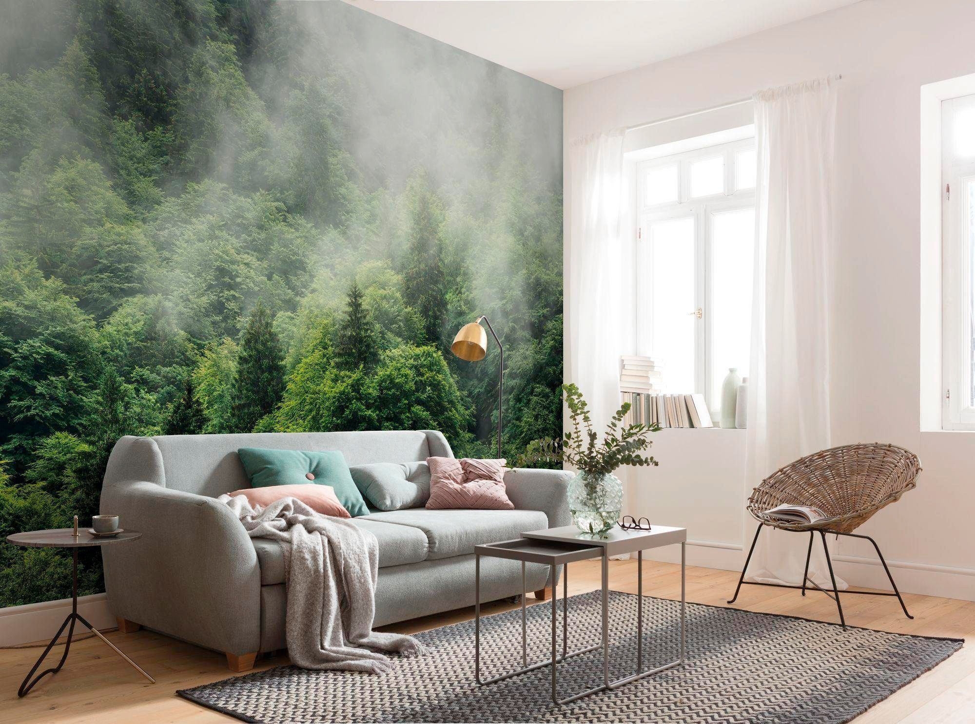 Komar Vliestapete »Digitaldruck Vlies - Forest Land - Größe 400 x 250 cm«, bedruckt, Wohnzimmer, Schlafzimmer