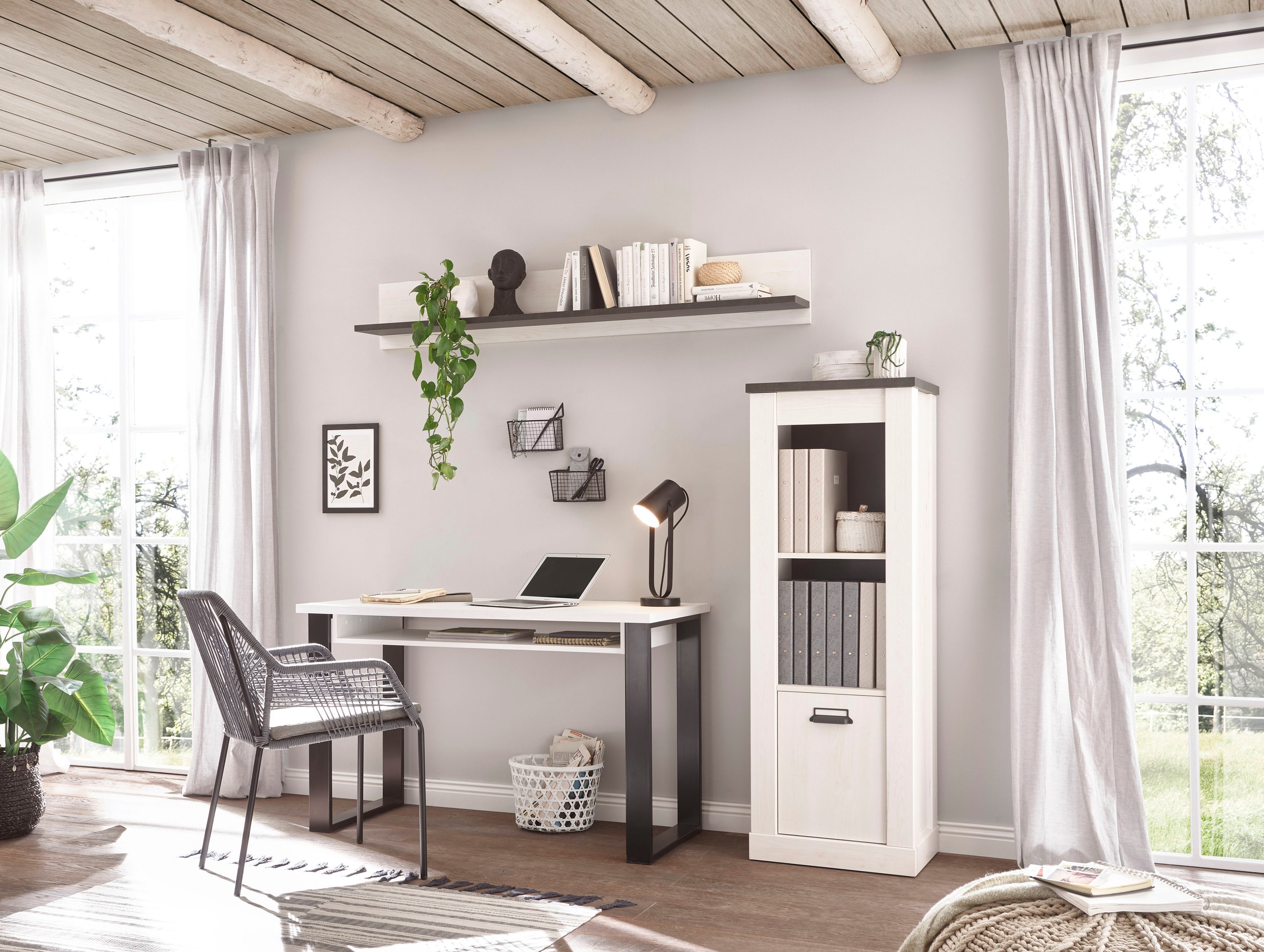 Home affaire Schrank-Set "SHERWOOD" 3 Stk. tlg. Holz Dekor, mit Scheunentor günstig online kaufen
