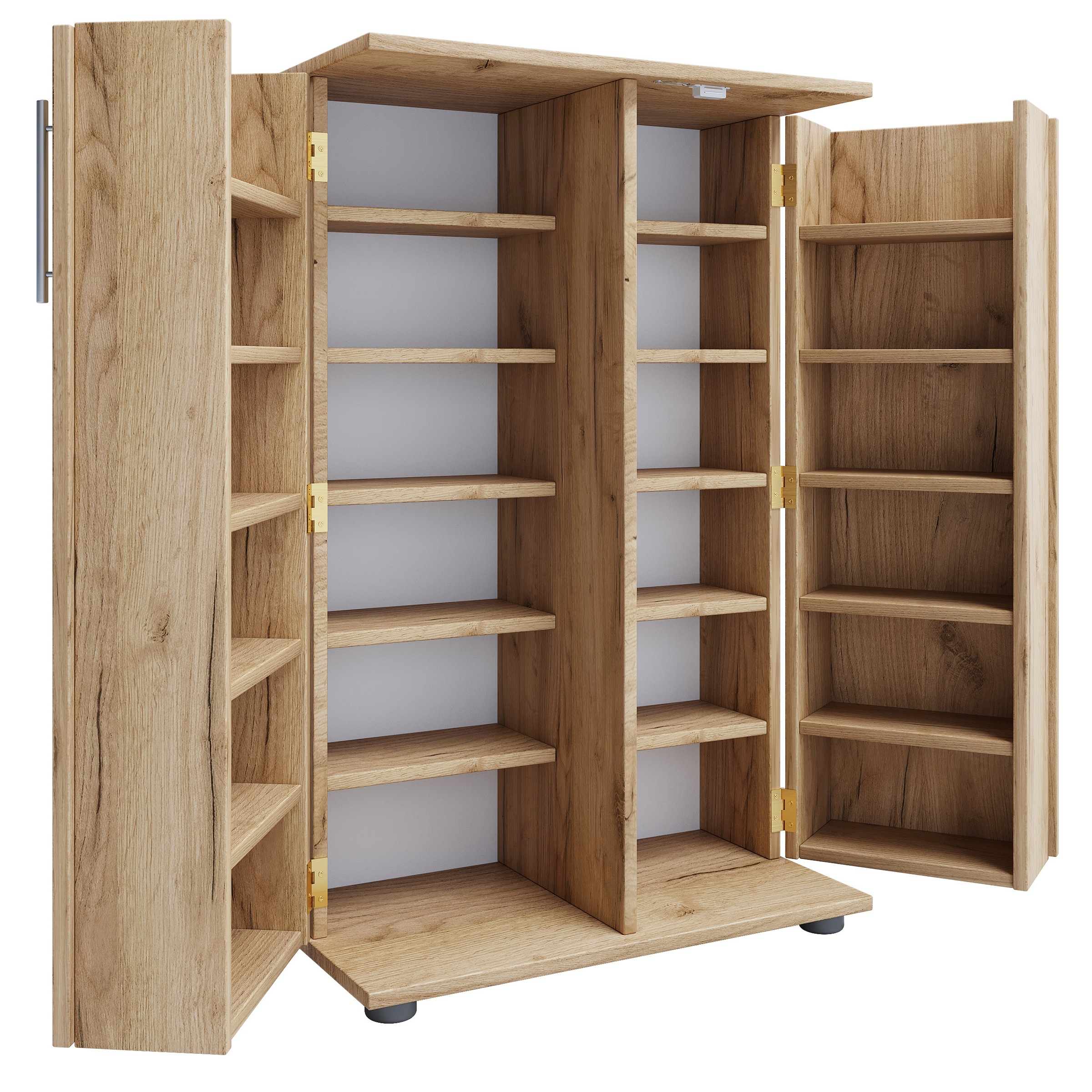 VCM Media-Regal »VCM Holz CD DVD Stand Regal/Schrank | platzsparender CD Schrank mit 2 abschließbaren Türen für 600 CDs oder 260 DVDs oder 144-Videos | Maße: H. 93 x B. 60 x T. 31 cm | 20 variable Einlegeböden ¿ Engalo XL«