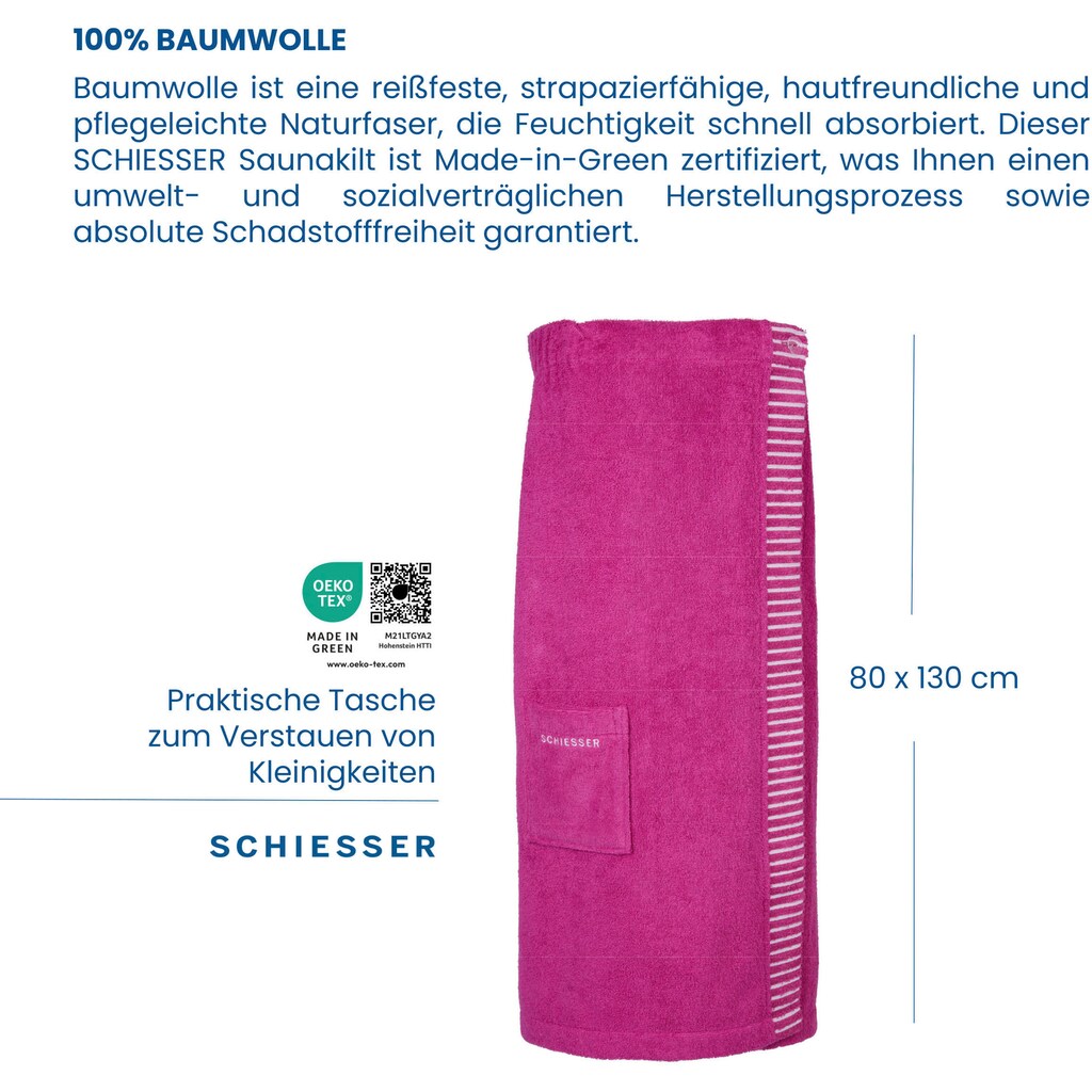 Schiesser Sarong »Saunakilt Rom für Damen aus saugstarkem Baumwoll-Frottier«, (1 St.)