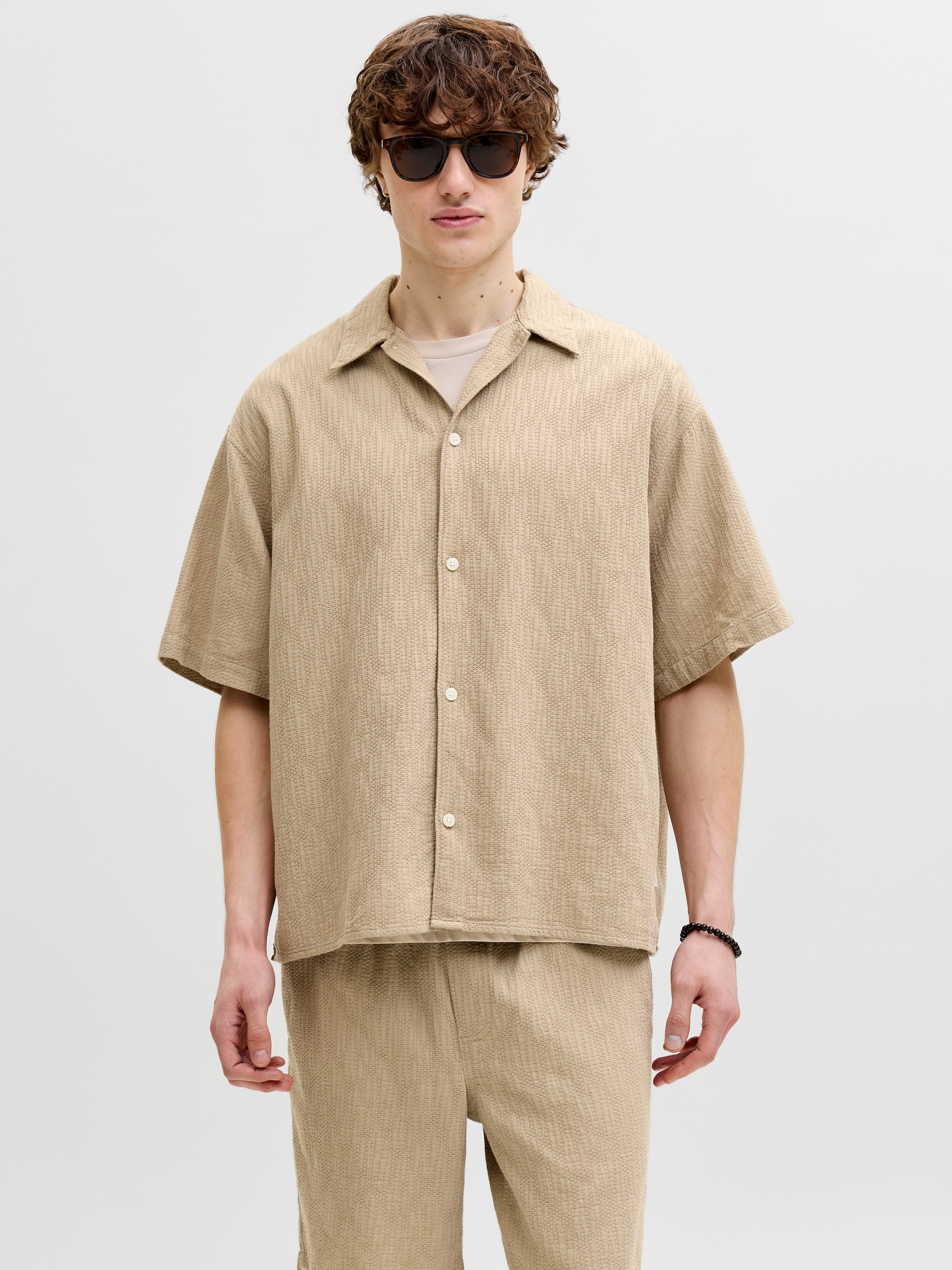 Jack & Jones Kurzarmhemd "JORMONTAUK WAVY TEXTURE SHIRT SS SN" Baumwolle, r günstig online kaufen