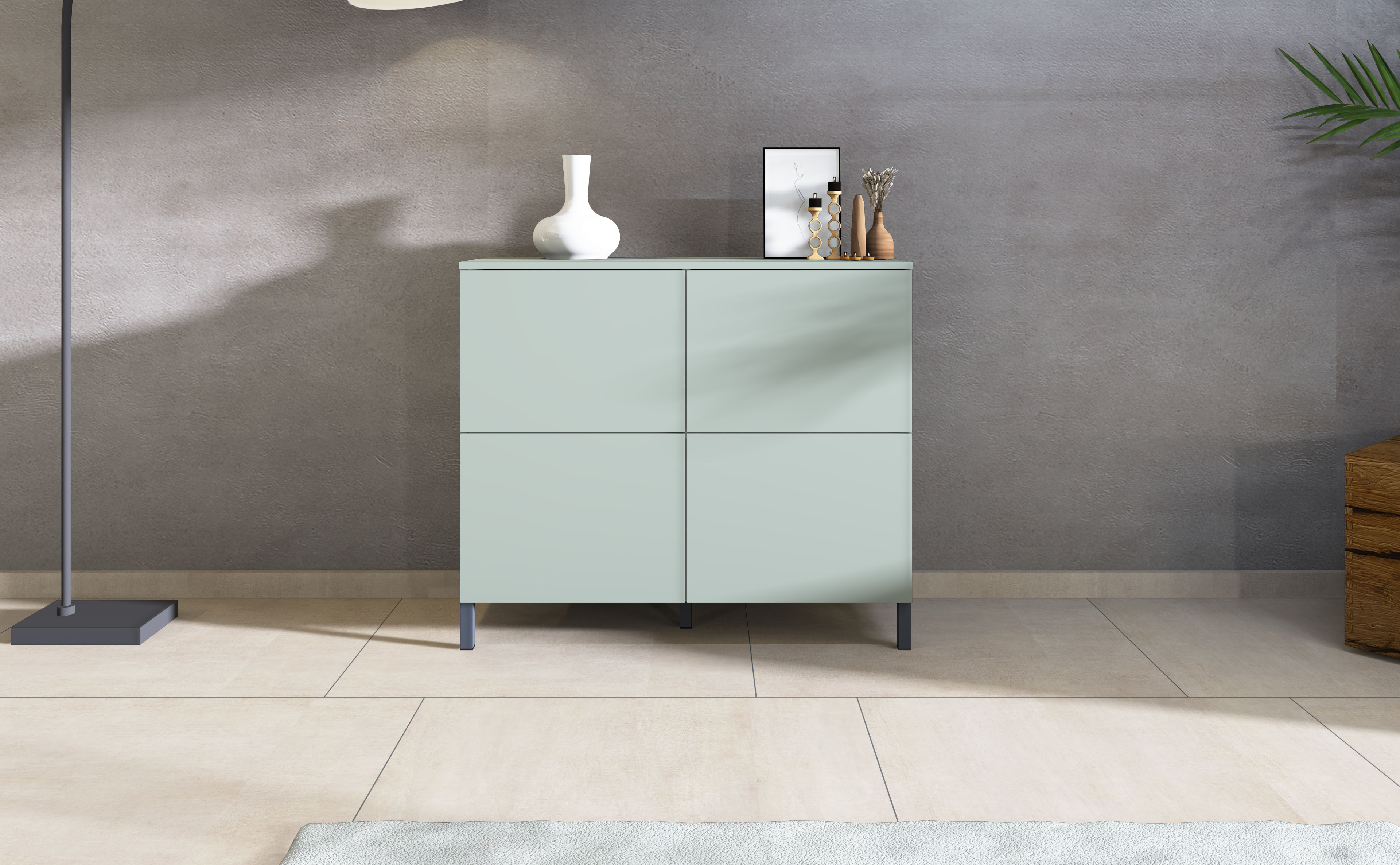 borchardt Möbel "Haama, Sideboard mit Metallfüßen, Push-to-open-Technik, Breite 93 cm" Drucköffner (Push-To-Open), höhenverstellbarer Einlegeboden