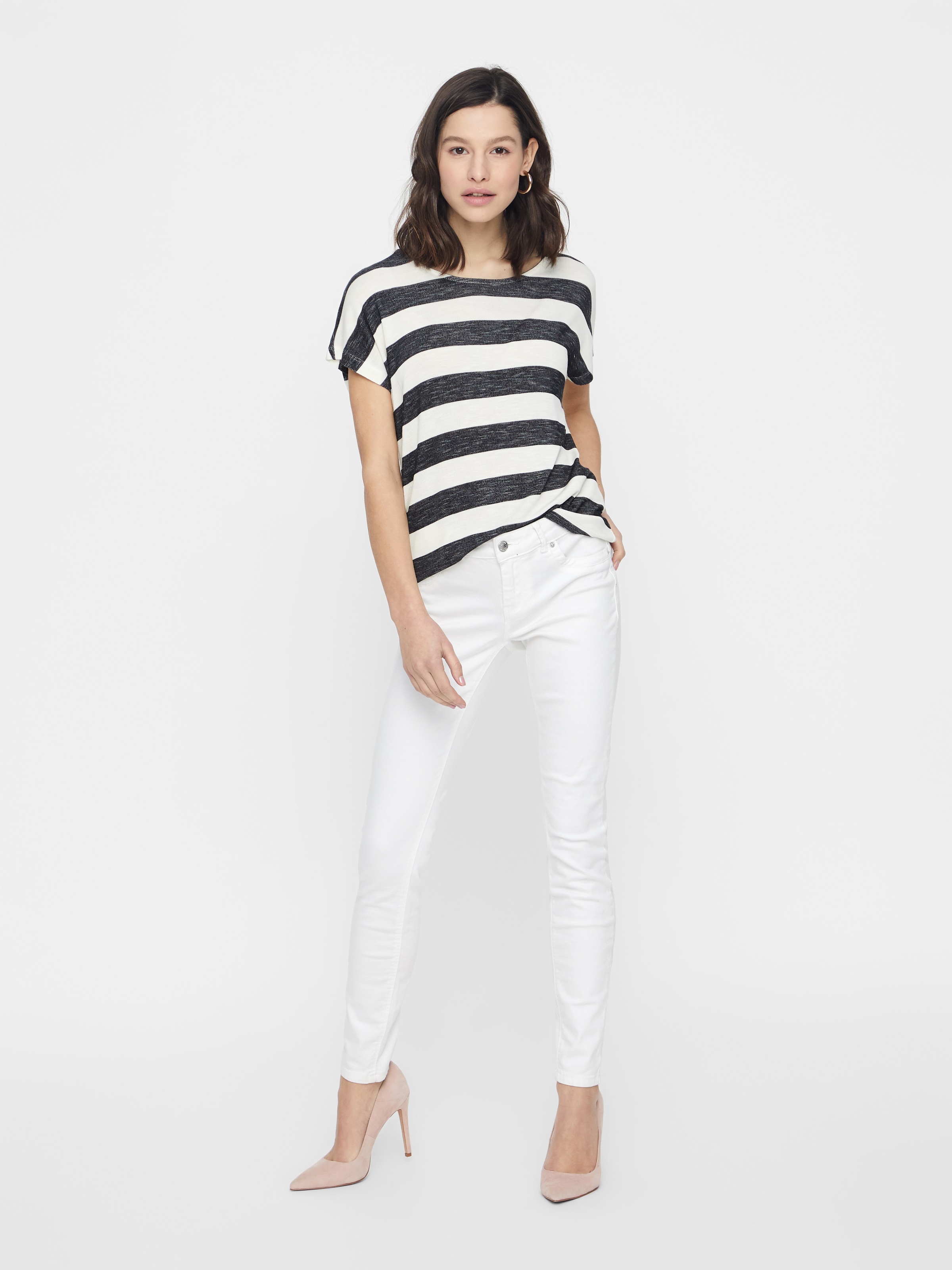 Thumbnail - Vero Moda Kurzarmshirt "VMWIDE STRIPE SL TOP GA JRS NOOS" Viskosemischung