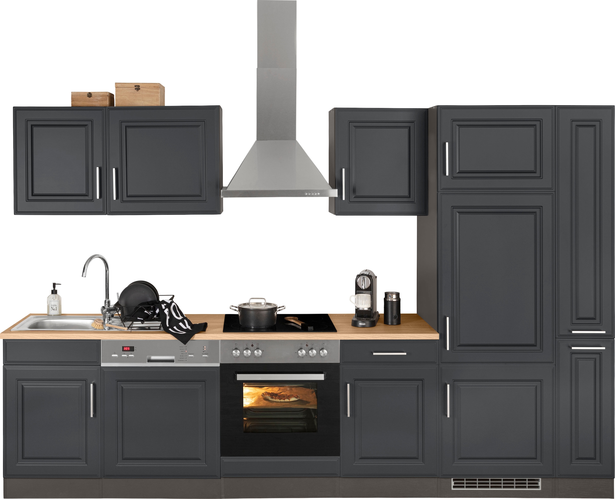 HELD MÖBEL Küchenzeile "Stockholm", Breite 310 cm, mit hochwertigen MDF Fro günstig online kaufen
