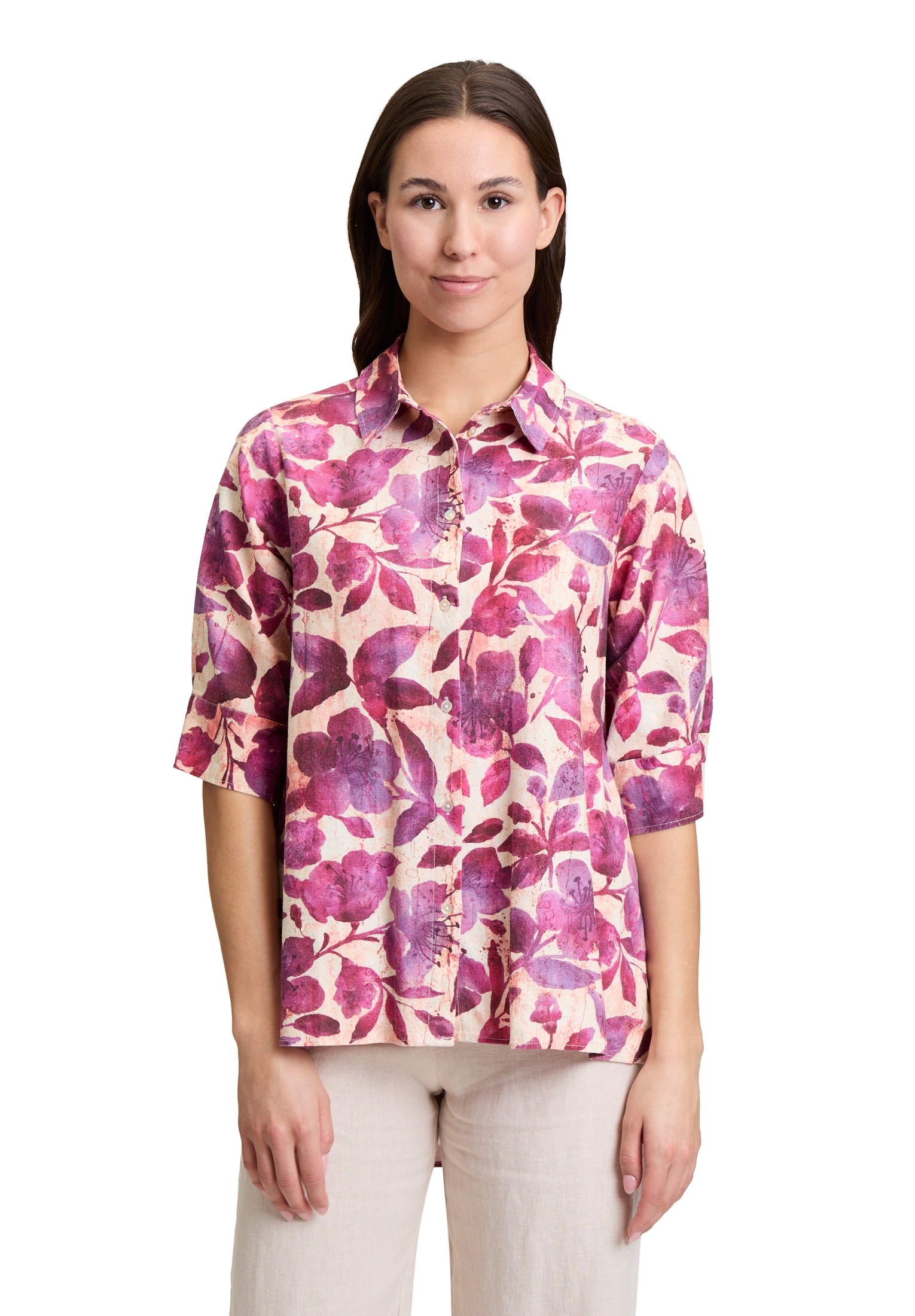 Cartoon Kurzarmbluse "Damen mit Kragen" günstig online kaufen